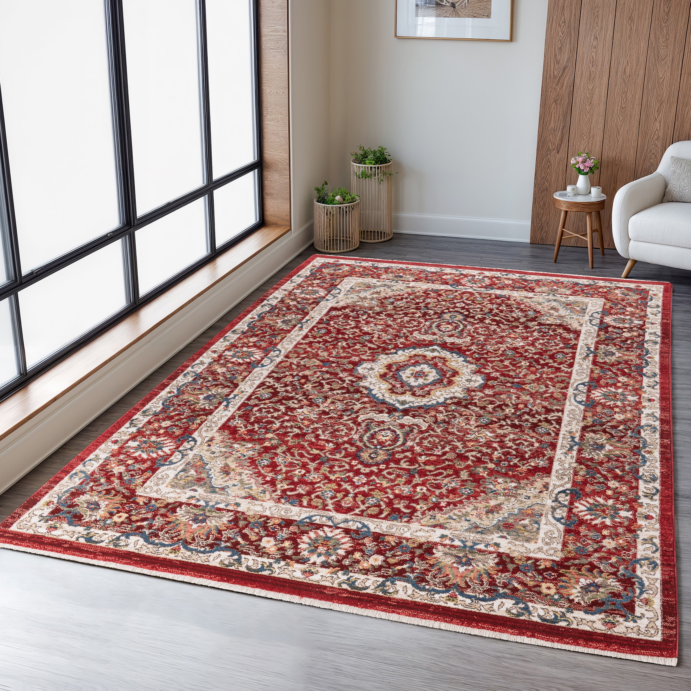 GOODproduct Tapis »Molvio, mit & ohne Fransen« Rectangulaire 18 mm Höhe Orient-Optik, Vintage Design, weich, Wohnzimmer, Schlafzimmer