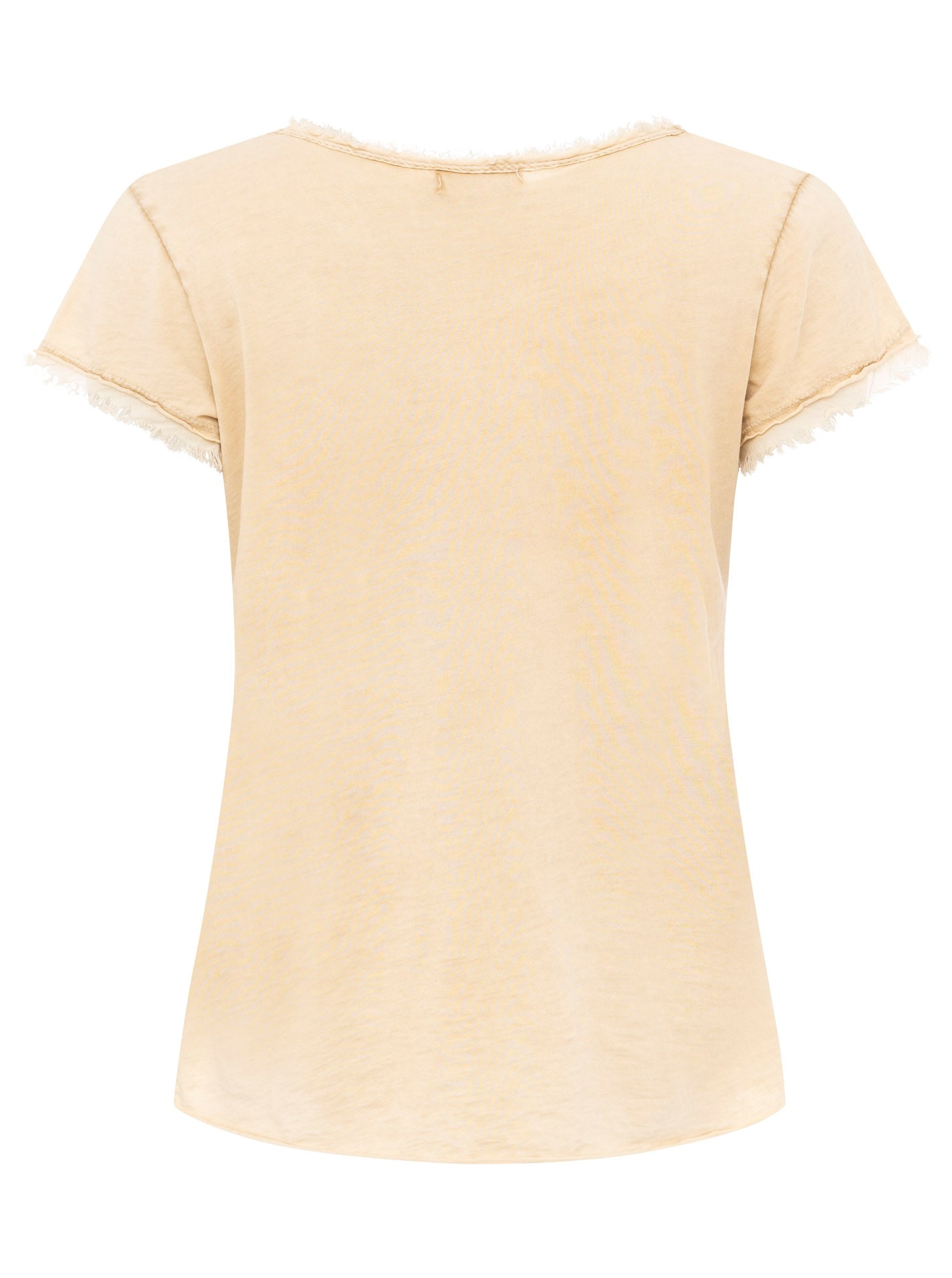 Zwillingsherz T-Shirt »"Positive Mind"«, V-Ausschnitt, Kurzarm, Used-Look, Baumwolle, ausgefranste Kanten