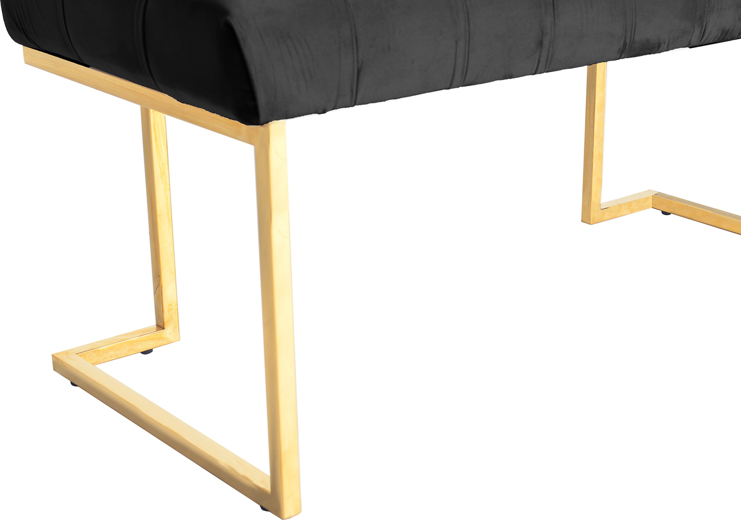 Kayoom Banc »Rare 225, Edler Touch durch goldenes Gestell« 1 cuis tlg. samtweich, gesteppt, mit Zierknöpfen, Gemütliches, schickes Polster