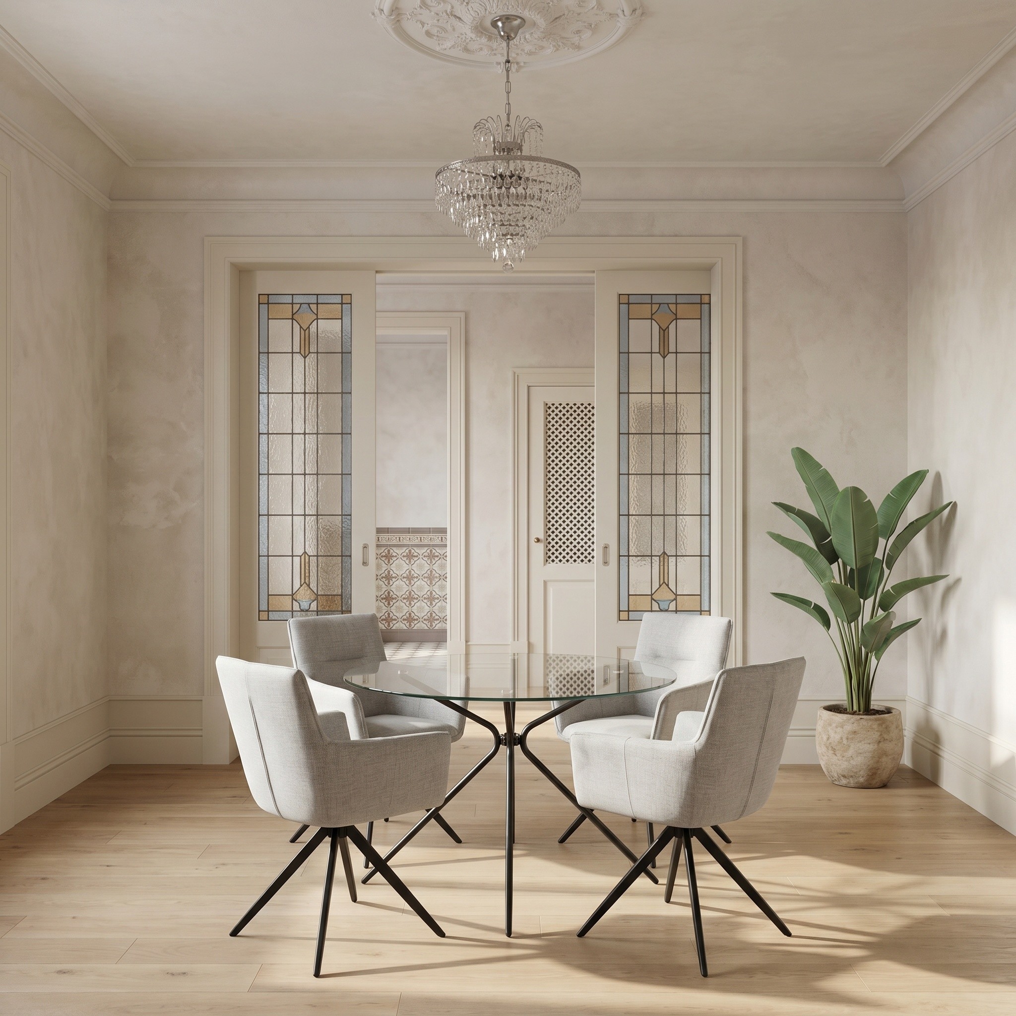 GOODproduct Chaise de salle à manger »Corrdell« (Ensemble) 2 cuisSteppung im Polster