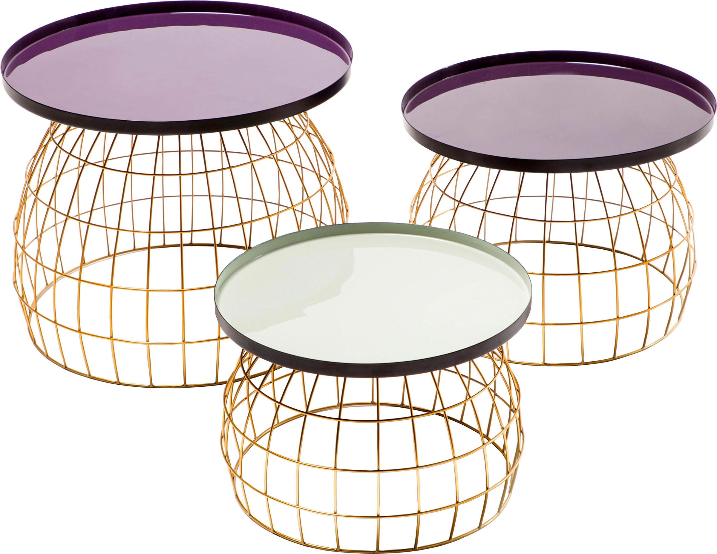 Kayoom Beistelltisch "Laudatio Beistelltisch-Set, Beistelltische im 3er-Set,Gitteroptik" Set, 3 Stk. tlg. 3er-Set, vielfältig einsetzbar, aktuelle Farben