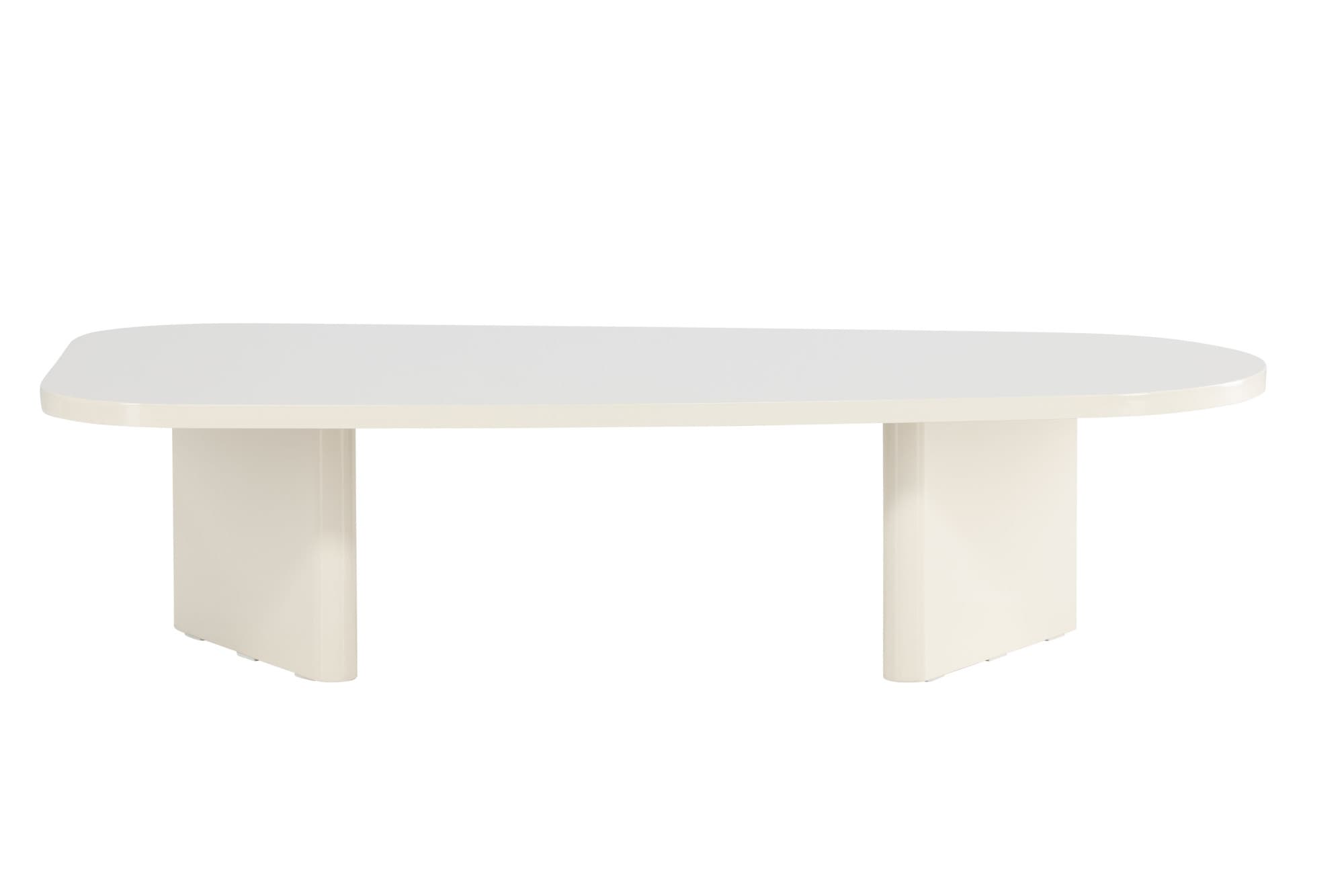 Venture Home Couchtisch »Grönvik, ovaler Couchtisch 130 × 65 cm in glänzendem Beige, modern« Sofatisch, MDF, Glanzfinish, oval, sanft geformt, Skandinavisch