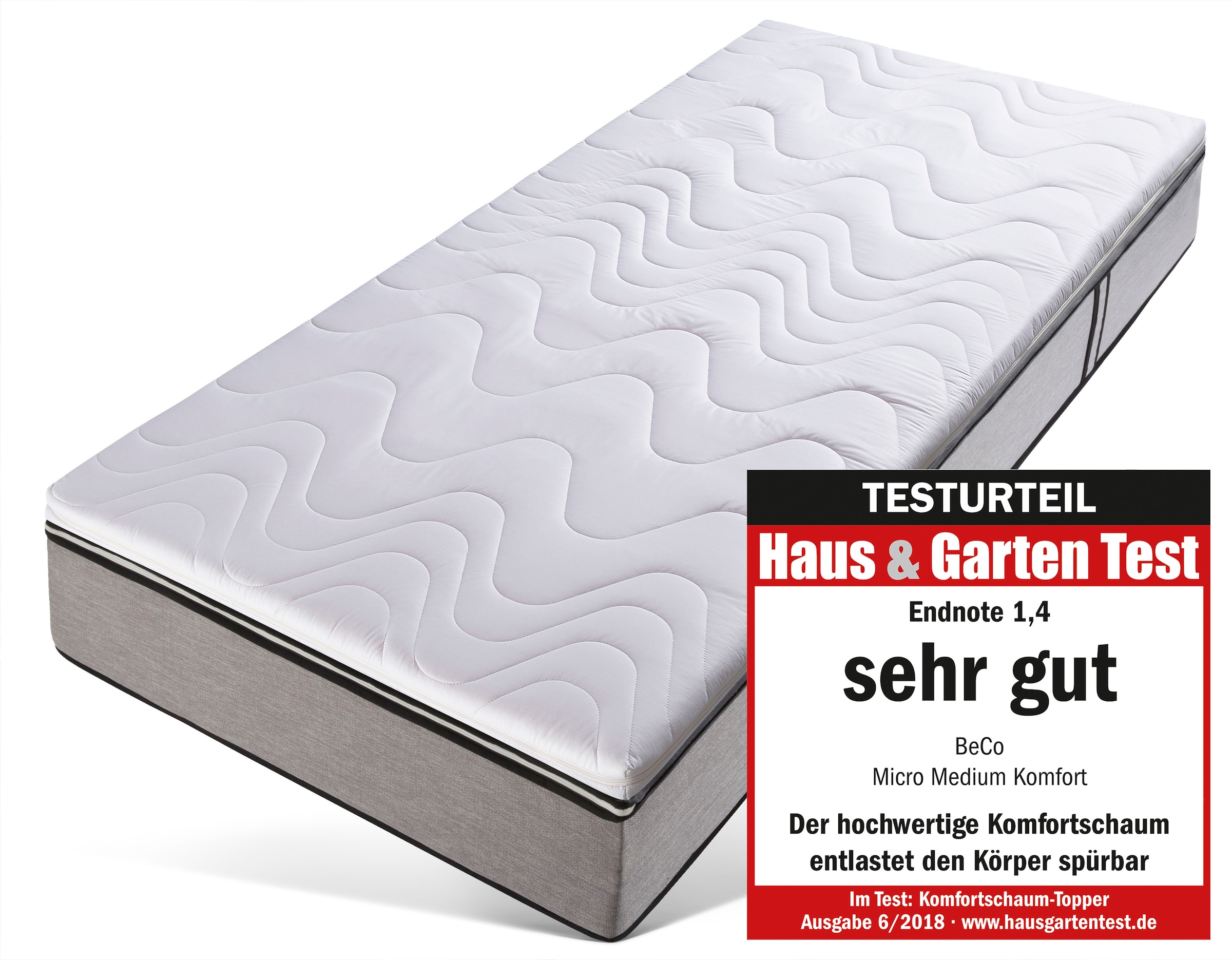 Image of Beco Topper "Micro Medium Komfort, Komfortschaum, besonders langlebig, RG 35" Topper in 90x200 cm und weiteren Grössen, punktelastischer Topper
