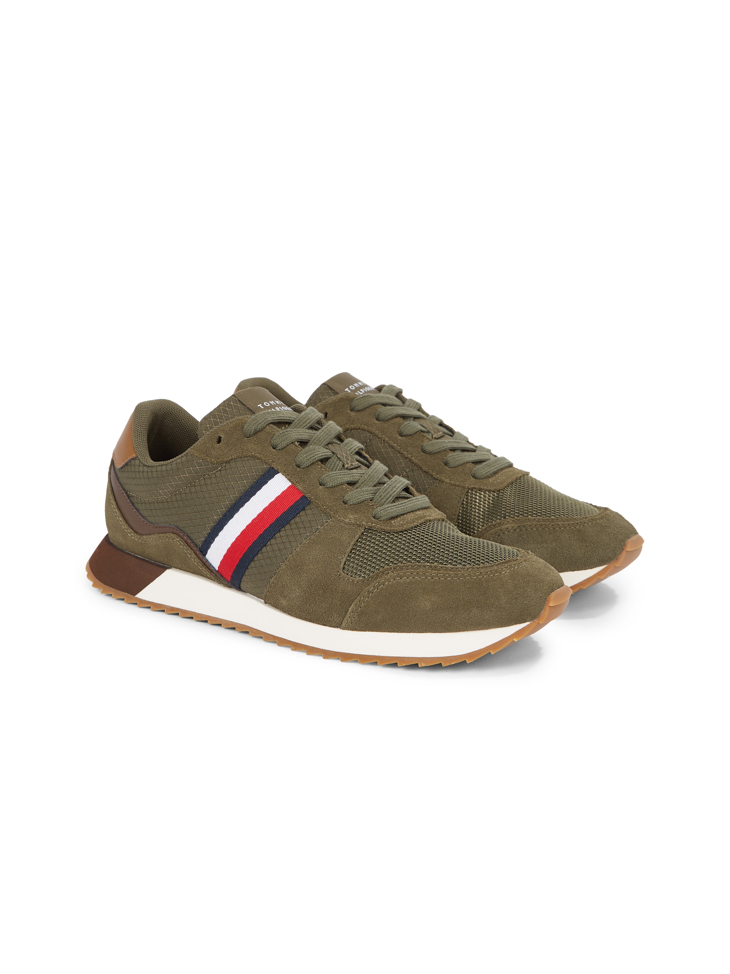 TOMMY HILFIGER Sneaker »RUNNER EVO MIX BLOCK«, Freizeitschuh, Halbschuh, Schnürschuh mit Streifen in...