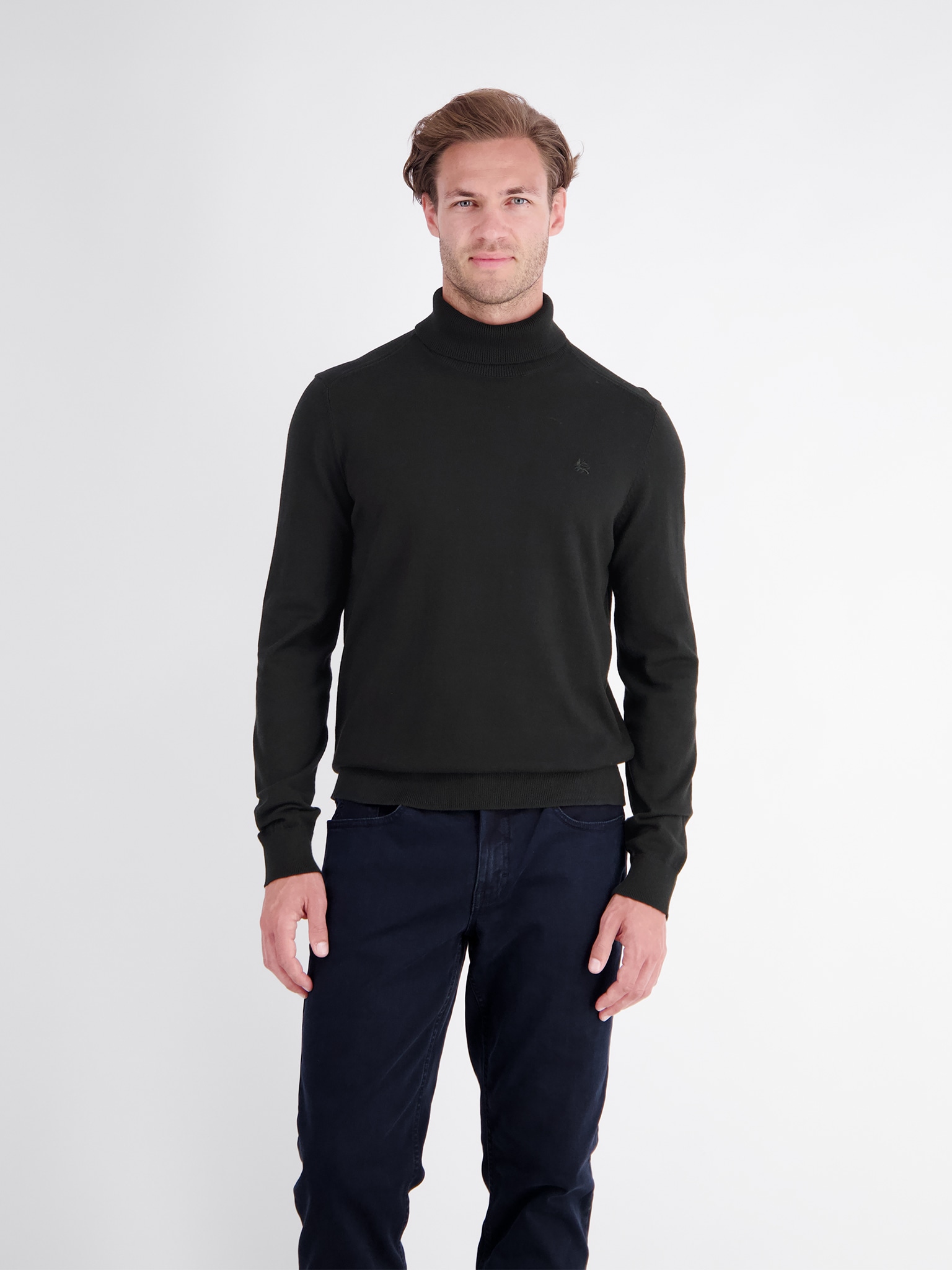 Image of LERROS Rollkragenpullover mit Logostickerei