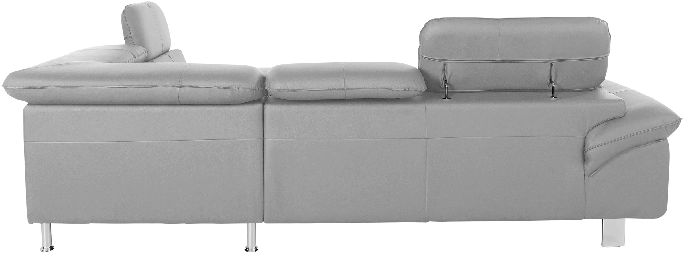 COTTA Ecksofa »Driver L-Form, B: 265 cm, moderne Couch mit Wellenunterfederung, Leder« inkl. 3x Kopfteilverstellung, optional mit Schlaffunktion + Stauraum