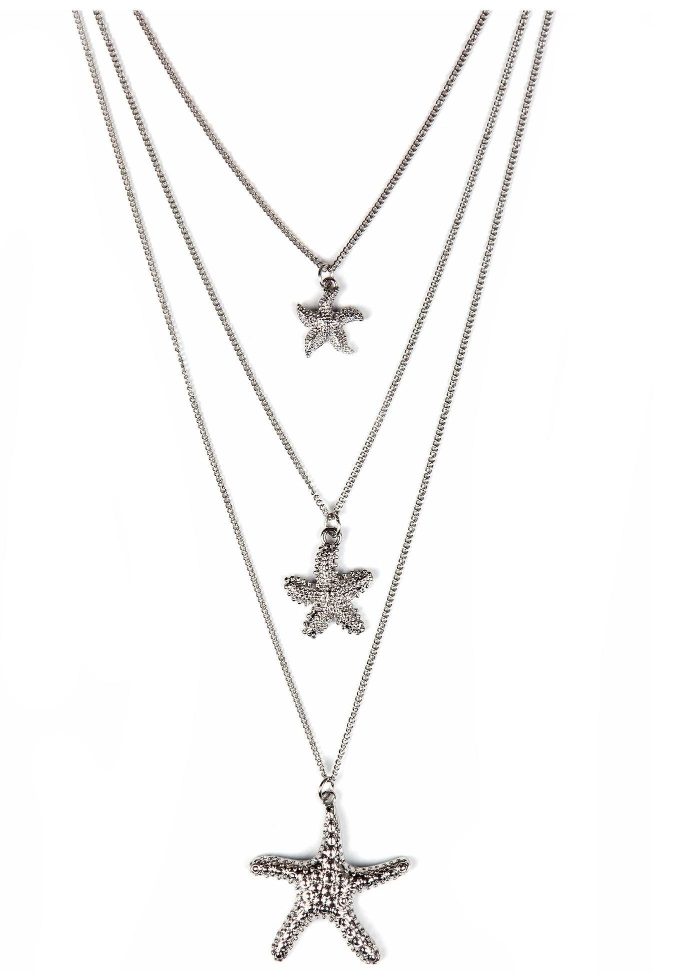 Kette mit Anhänger »mit Seesternen, mehrreihig«