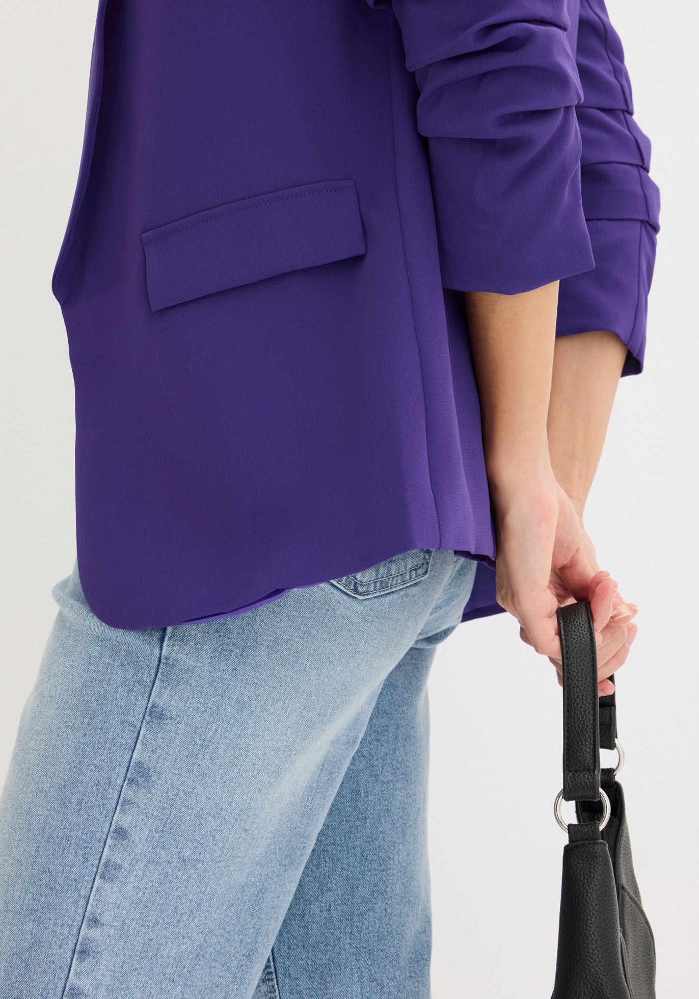 bonprix Jackenblazer femininer Stil, schmale Passform, schmales und langes Reverse