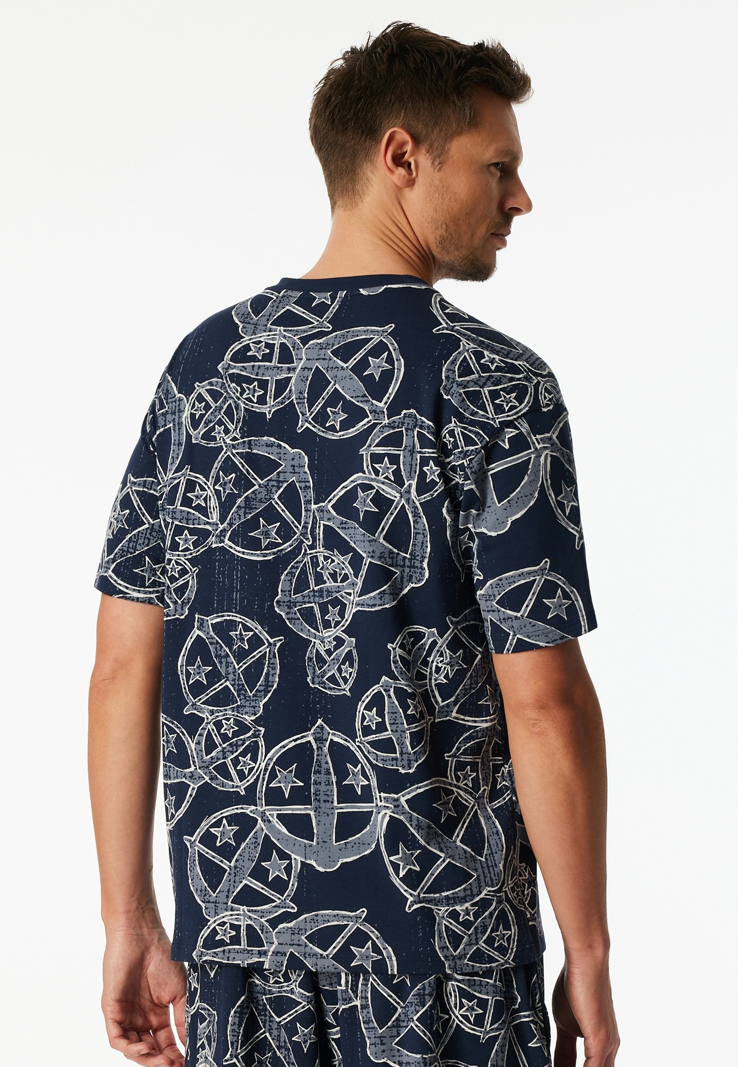 Schiesser Kurzarmshirt »Schiesser 150 Years« Rundhalsausschnitt, Baumwolle, Allover-Print