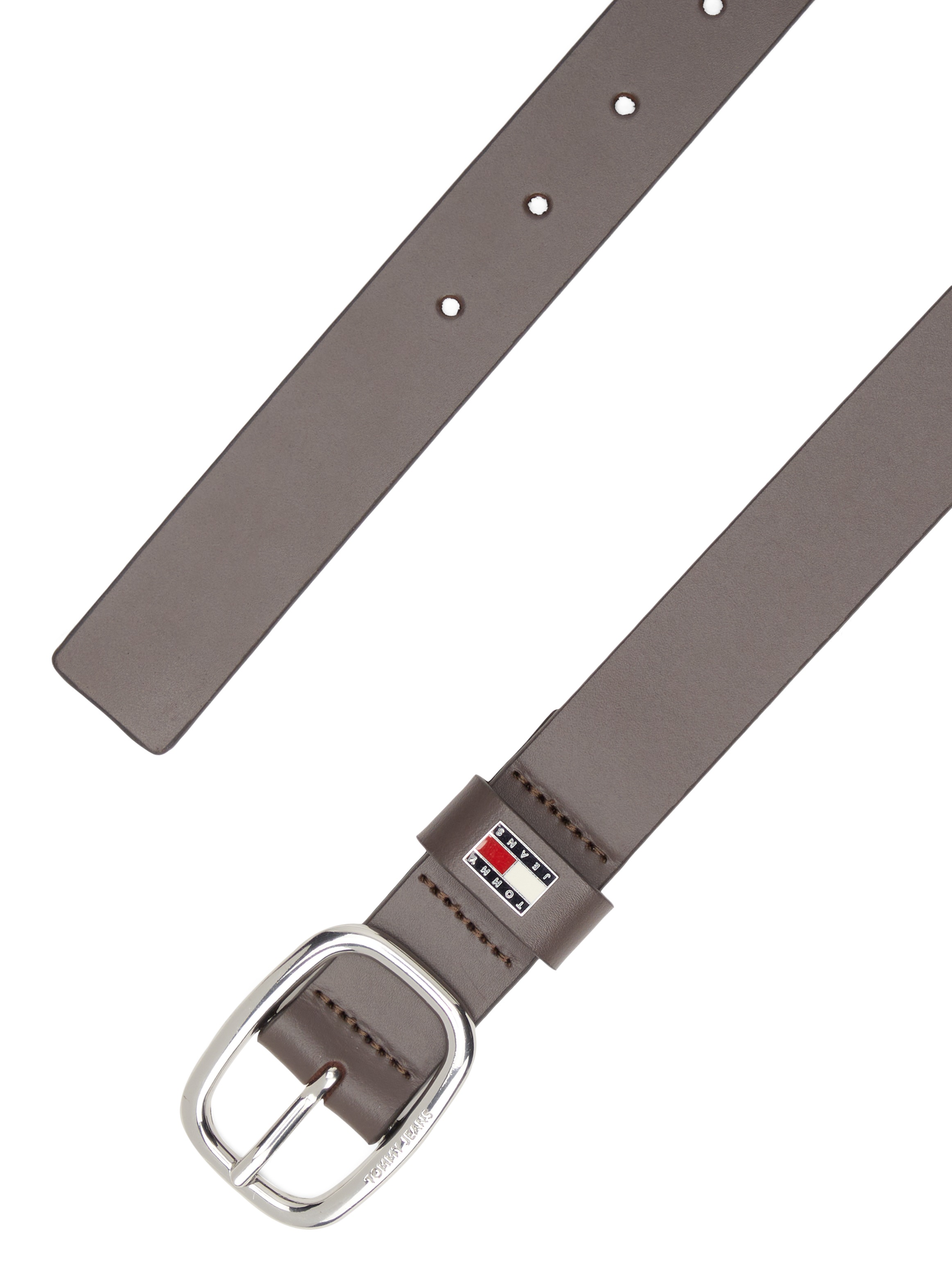 Tommy Jeans Ceinture en cuir »TJW OVAL 3.0 cm breit« Ovale Einfachdornschliesse und Logo am Verschluss