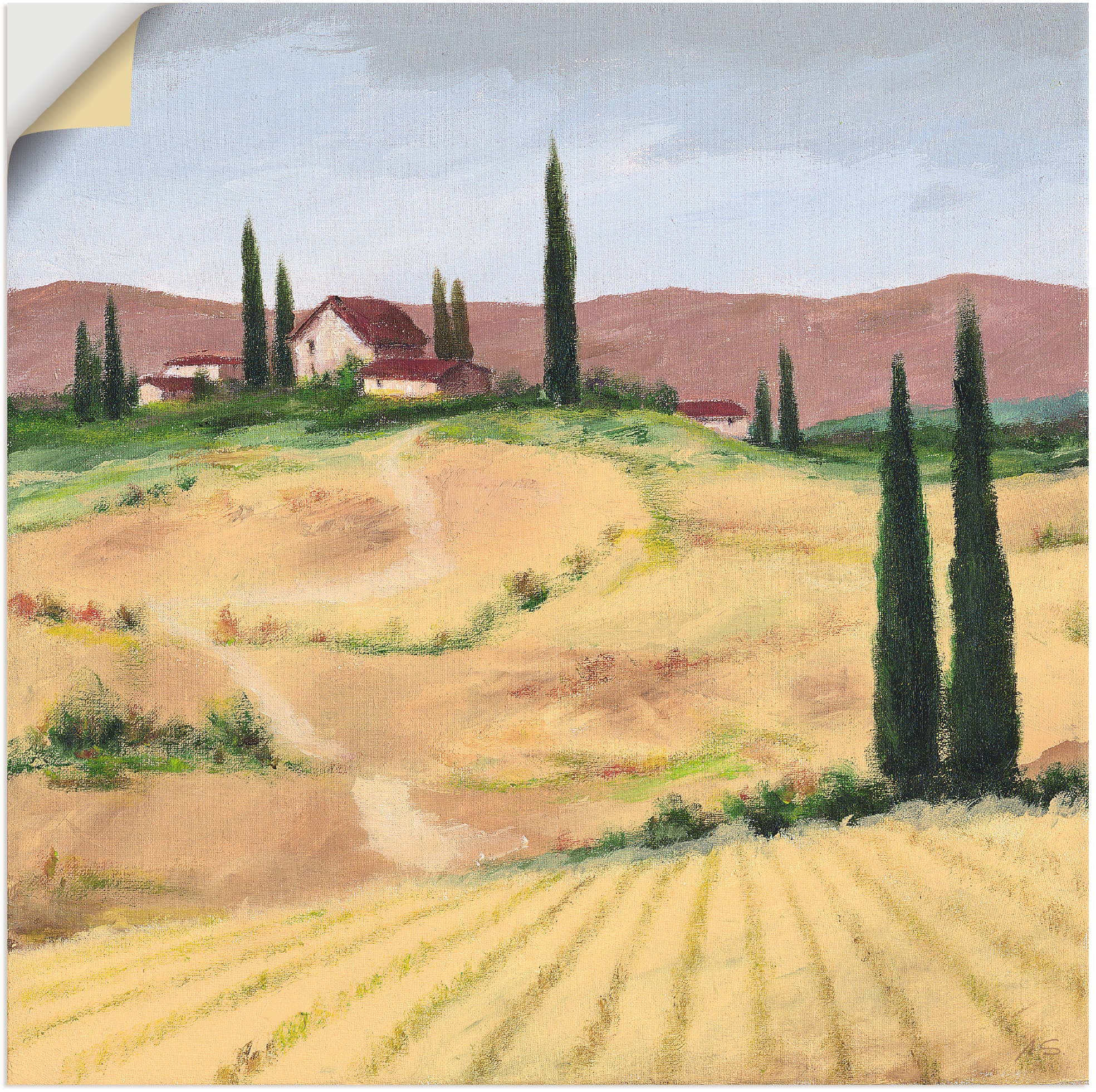 Image of Artland Wandbild »Die toskanische Landschaft IV«, Bilder von Europa, (1 St.), in vielen Grössen & Produktarten - Alubild / Outdoorbild für den Aussenbereich, Leinwandbild, Poster, Wandaufkleber / Wandtattoo auch für Badezimmer geeignet bei Ackermann Versa