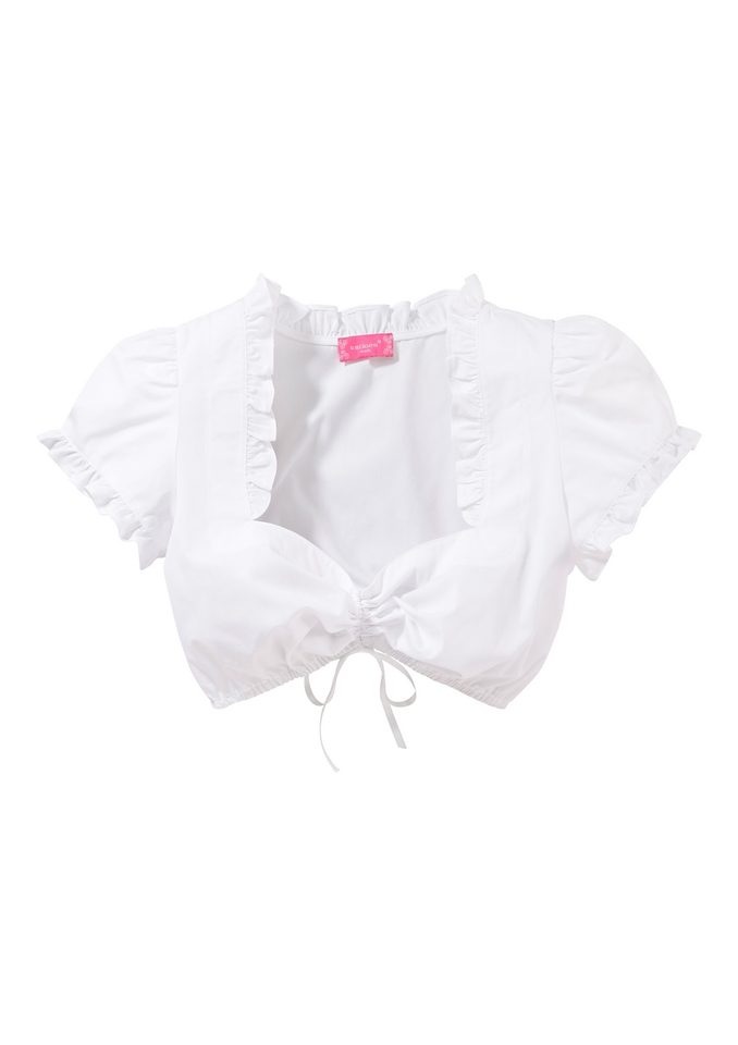 Image of Krüger Madl Dirndlbluse »Yifeier«, Damen, mit Rüschen um Ausschnitt und Ärmel bei Ackermann Versand Schweiz