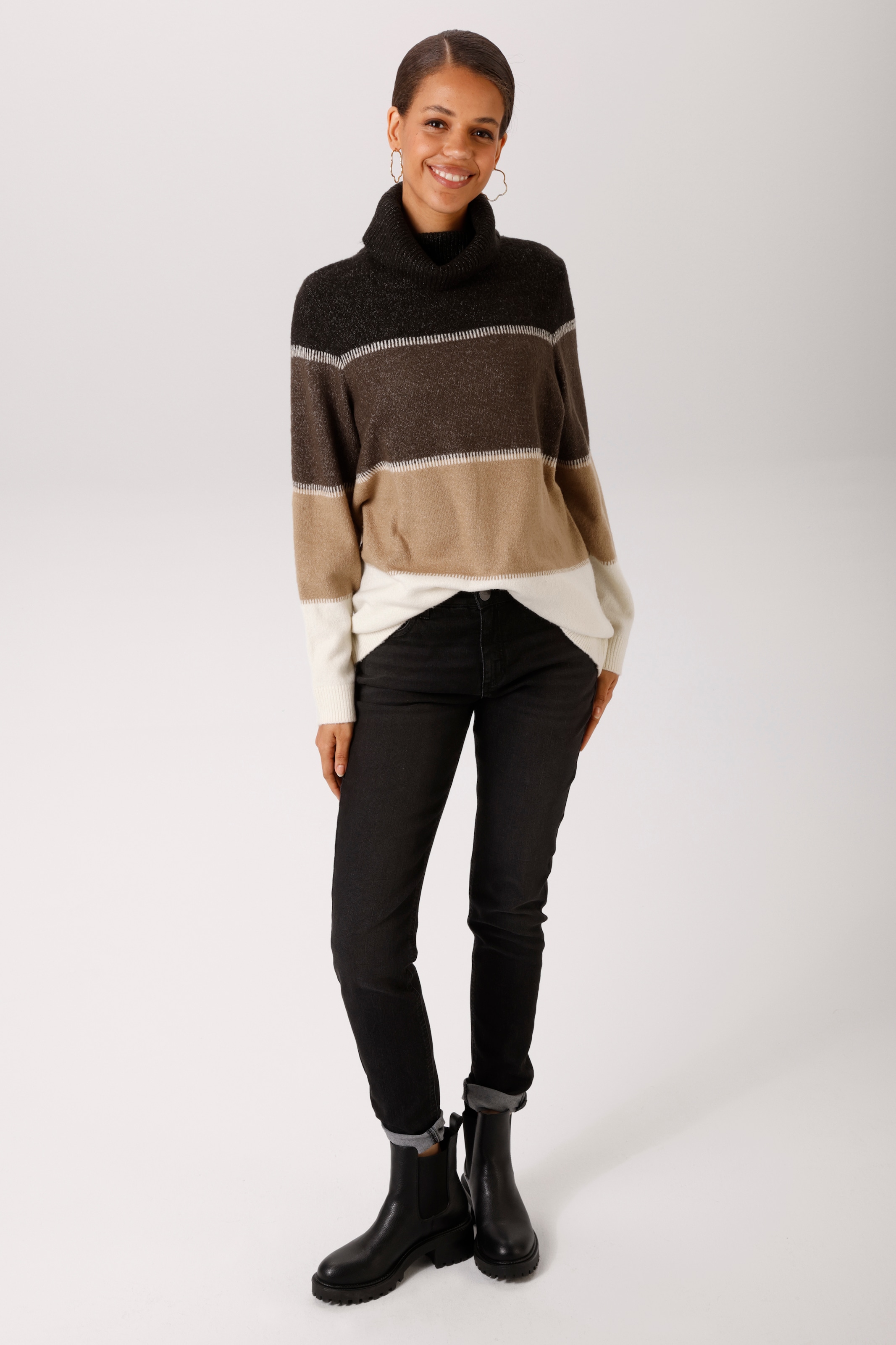 Aniston CASUAL Pull en tricot en color-blocking mélangé - NOUVELLE COLLECTION