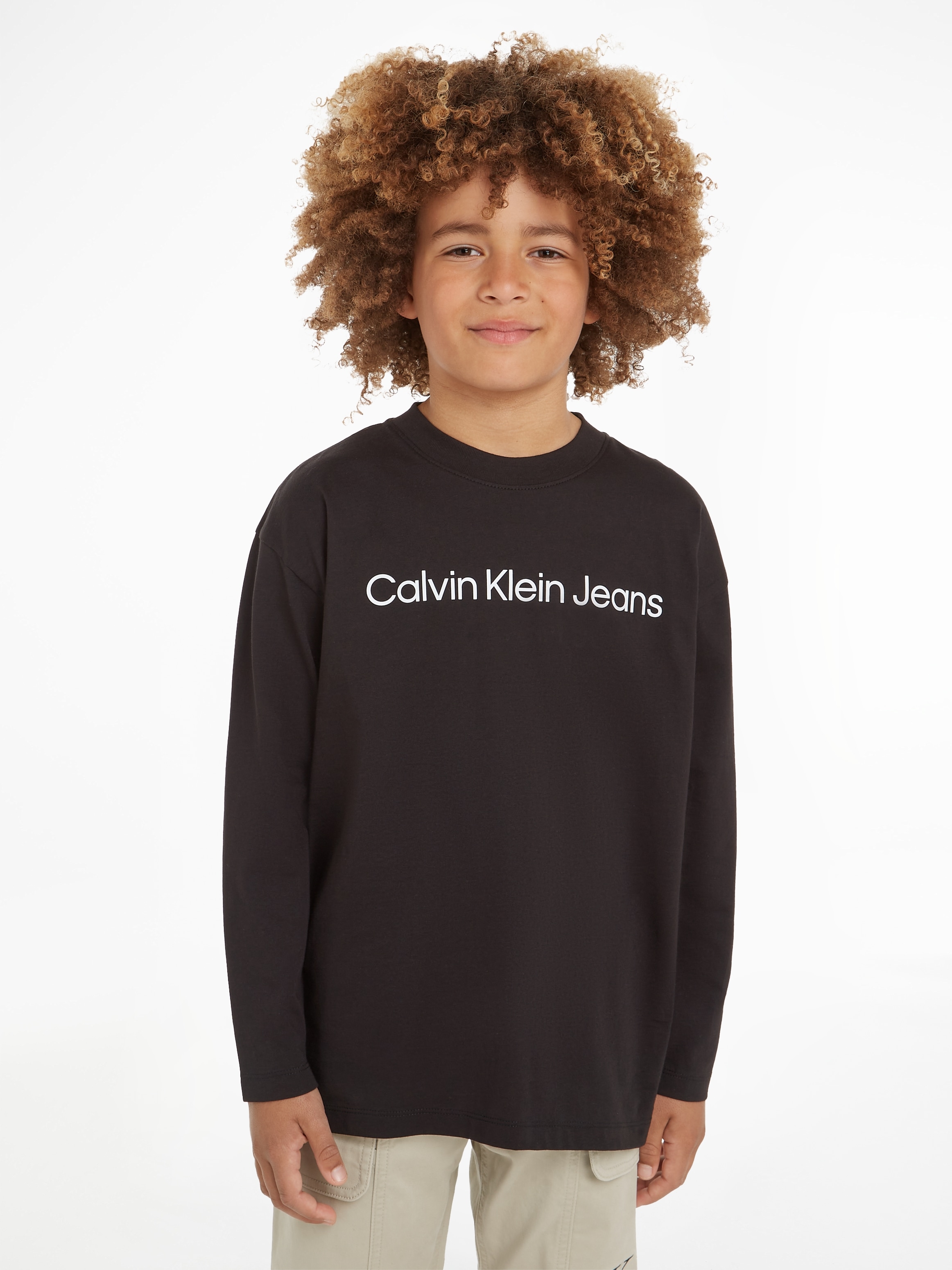 Calvin Klein Jeans Langarmshirt »INST. LOGO RELAXED LS T-SHIRT«, für Kinder bis 16 Jahre