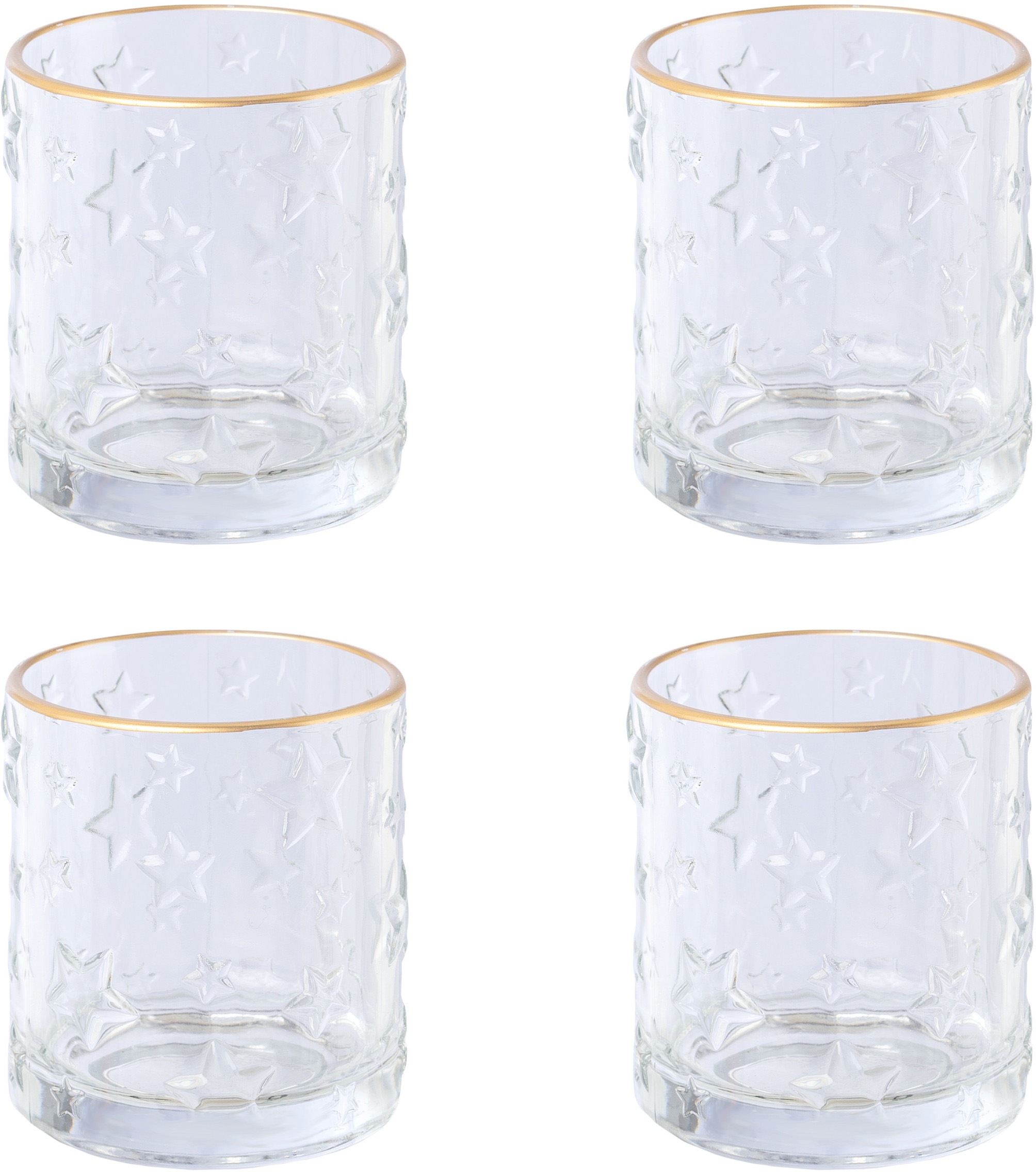 Image of Creativ deco Windlicht, (4 St.), klares Glas mit Stern-Struktur bei Ackermann Versand Schweiz