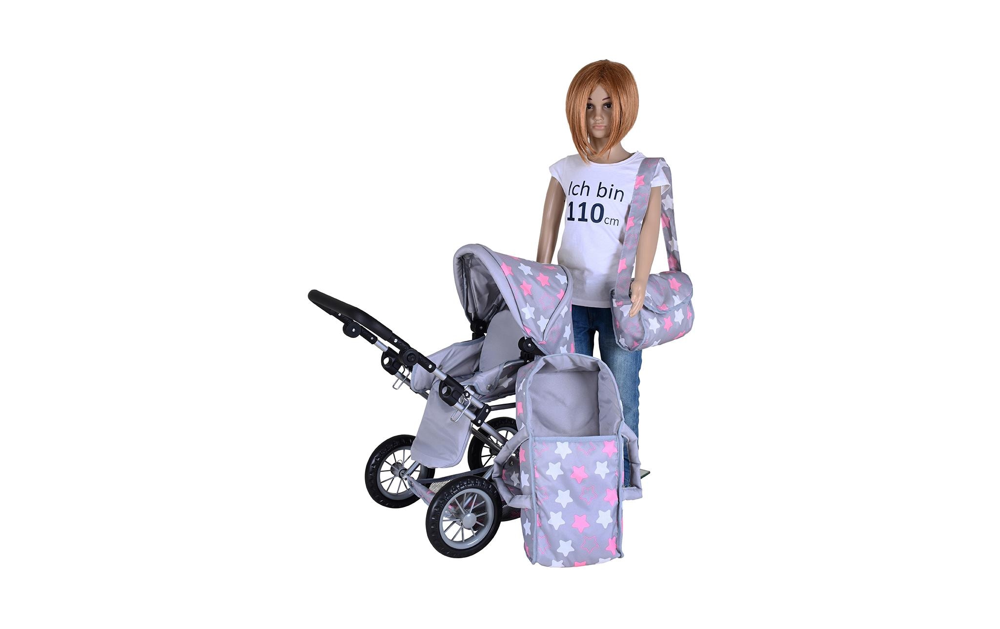 Knorrtoys® Puppenwagen »Ruby Star Grey Pink«