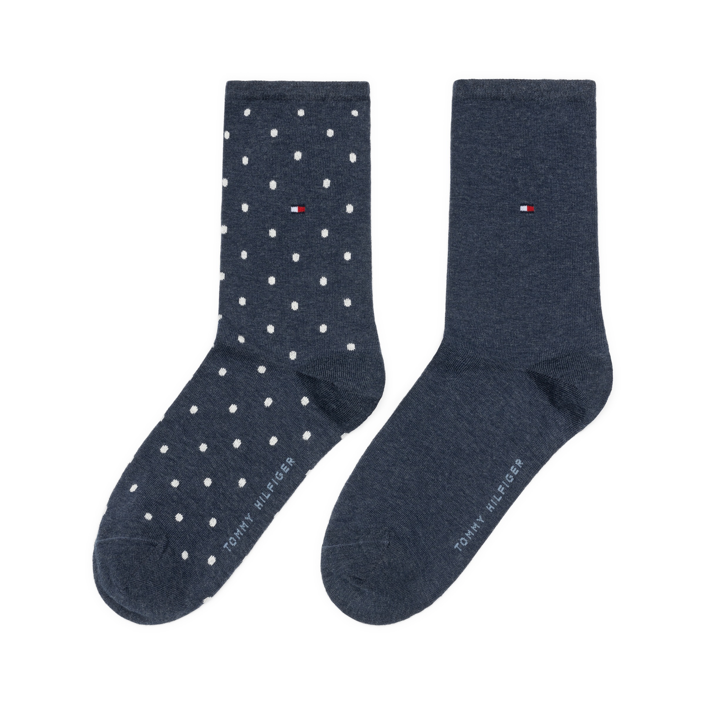 Tommy Hilfiger Socken »TH WOMEN SOCK DOT«, (2 Paar), mit feinem Rippenbündchen und Logostickerei