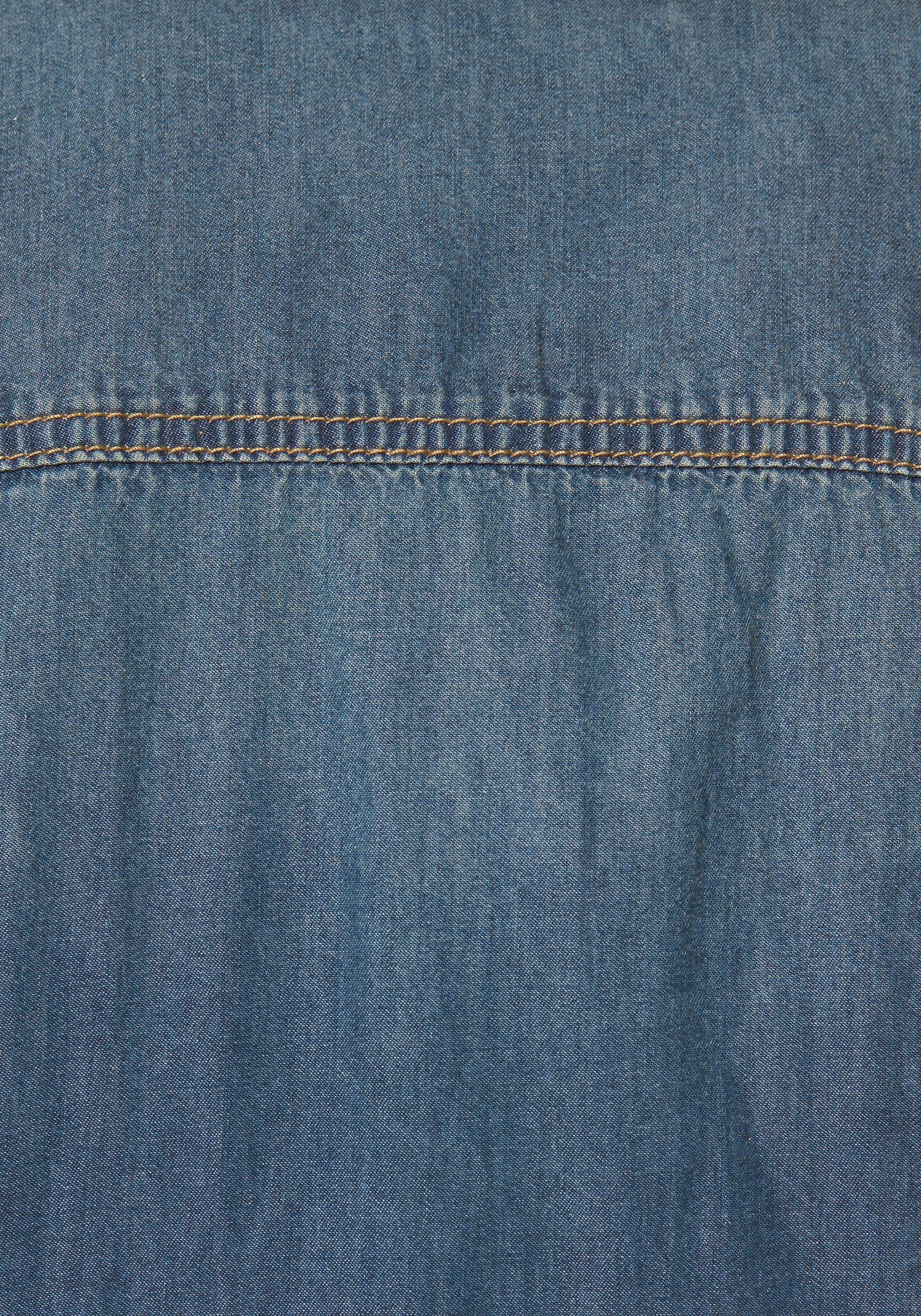 Arizona Jeansbluse, mit Knöpfen in Perlmuttoptik