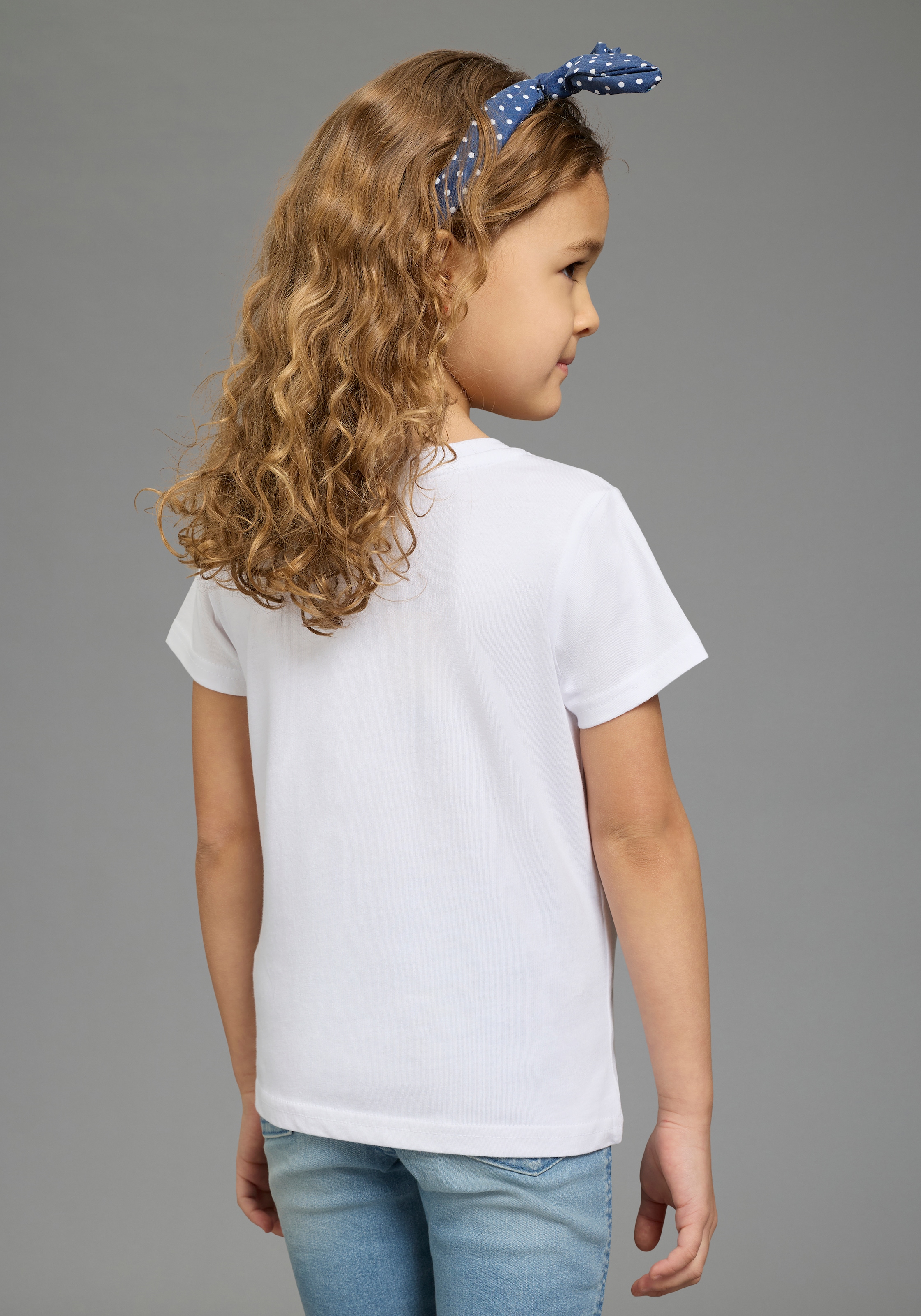 KIDSWORLD T-shirt »STITCH: perfect match - Disney Shirt« Kurzarm, mit Rundhalsausschnitt, bedruckt, aus Baumwolle