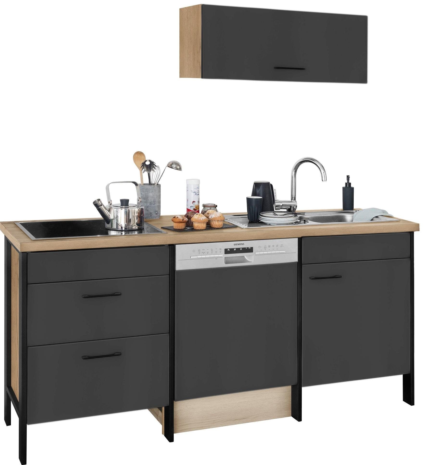 Image of OPTIFIT Küchenzeile »Tokio«, ohne E-Geräte, Breite 192 cm, mit Stahlgestell, mit Vollauszügen bei Ackermann Versand Schweiz