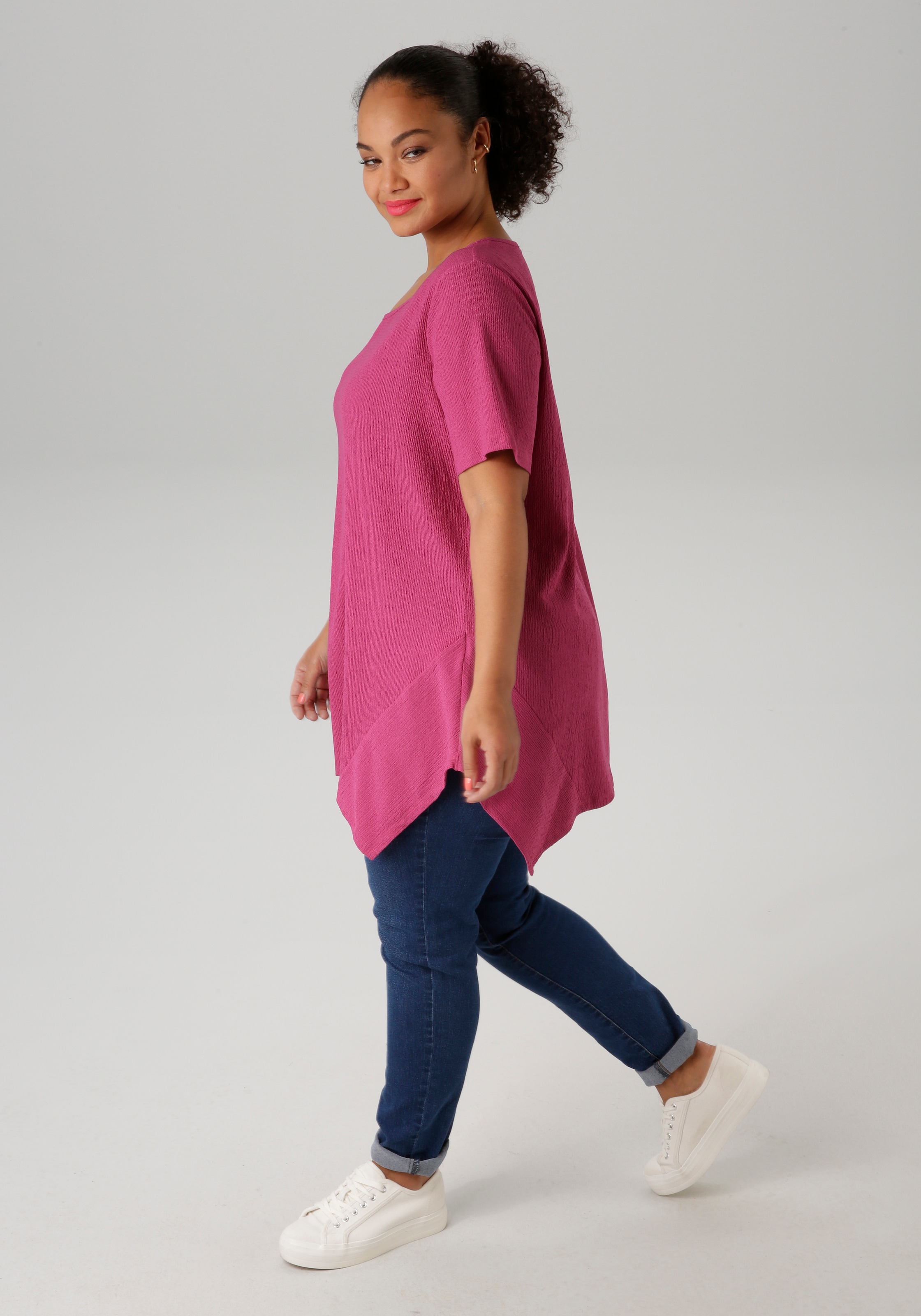 Aniston PLUS Blusenshirt, mit dezenter Streifenlook Struktur