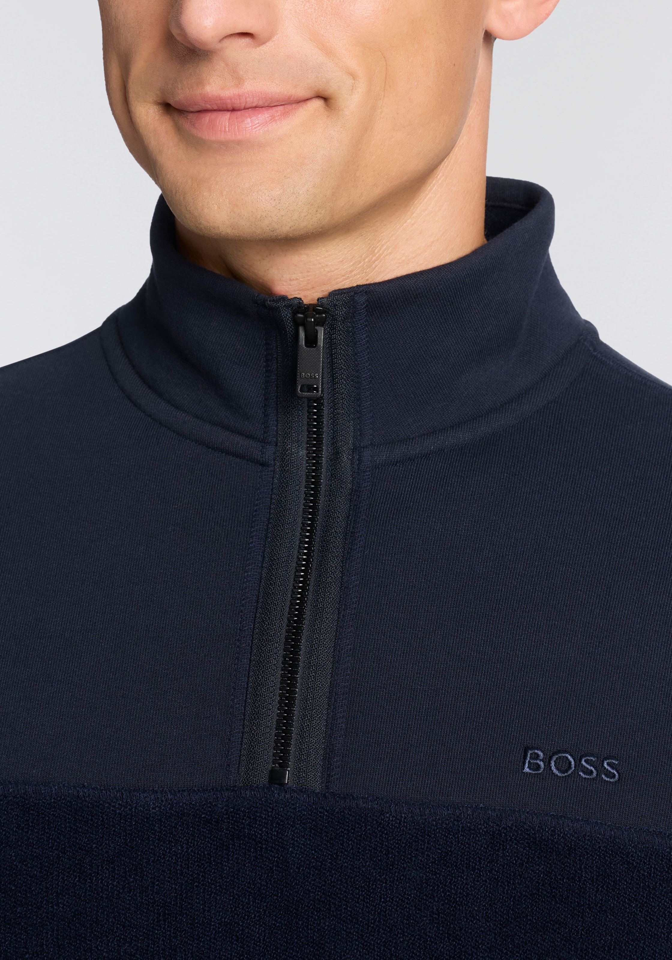 BOSS ORANGE Sweatshirt »Ze winterbrush«, regular fit, mit Stehkragen und Reissverschluss
