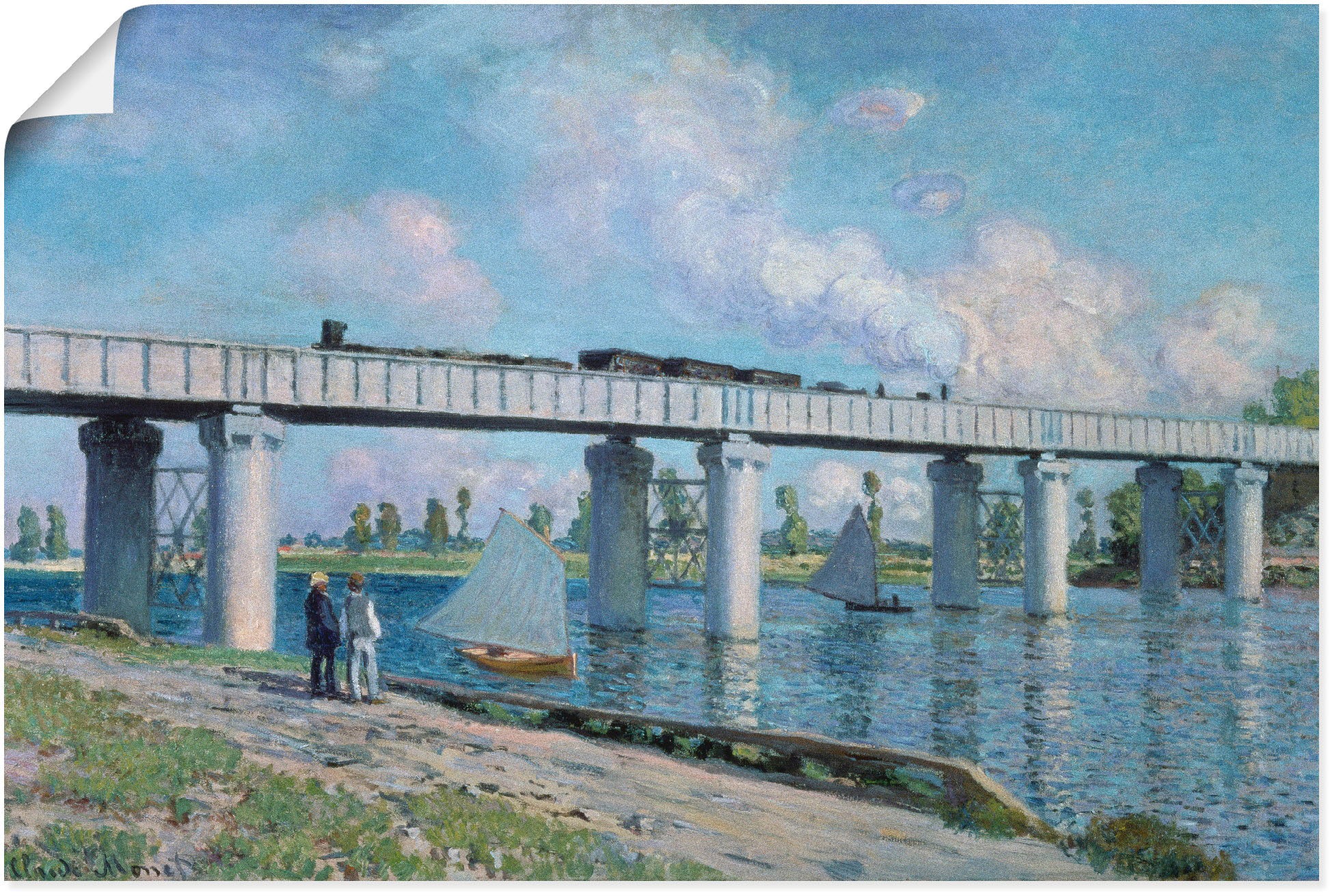 Image of Artland Wandbild »Die Eisenbahnbrücke von Argenteuil.«, Brücken, (1 St.), in vielen Grössen & Produktarten - Alubild / Outdoorbild für den Aussenbereich, Leinwandbild, Poster, Wandaufkleber / Wandtattoo auch für Badezimmer geeignet bei Ackermann Versand S