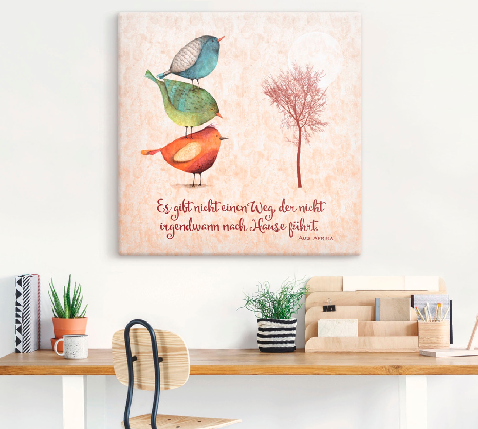 Artland Tableau sur toile »Lebensweisheit Zu Hause« 1 cuis tlg. auf Holzrahmen gespannt