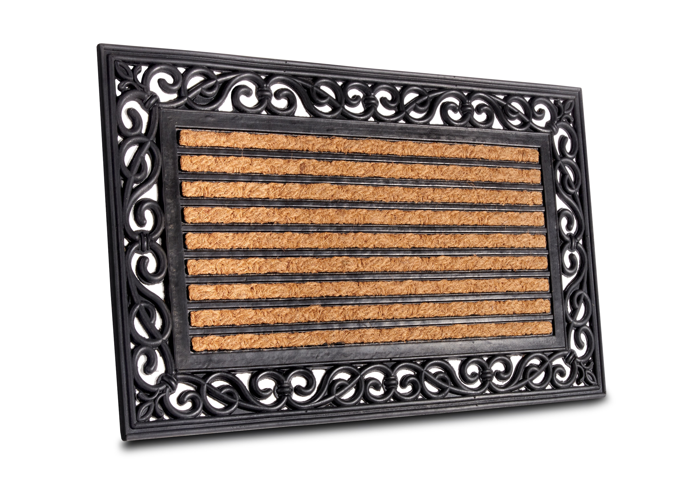 Image of HANSE Home Fussmatte "Mix Mats Gummi Kokos Panama, Türmatte" rechteckig 8 mm Höhe Strapazierfähig, pflegeleicht, robust, wetterfest, UV-beständig