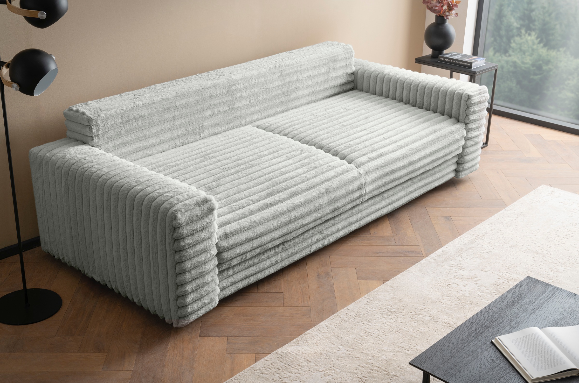 LeGer Home by Lena Gercke Schlafsofa »Imoga, Polster mit Schlaffunktion, 3-Sitzer Sofa, Couch mit Bettkasten«, in modernen Farben und Stoffen, Bettfunktion, Liegefläche: 200x150 cm