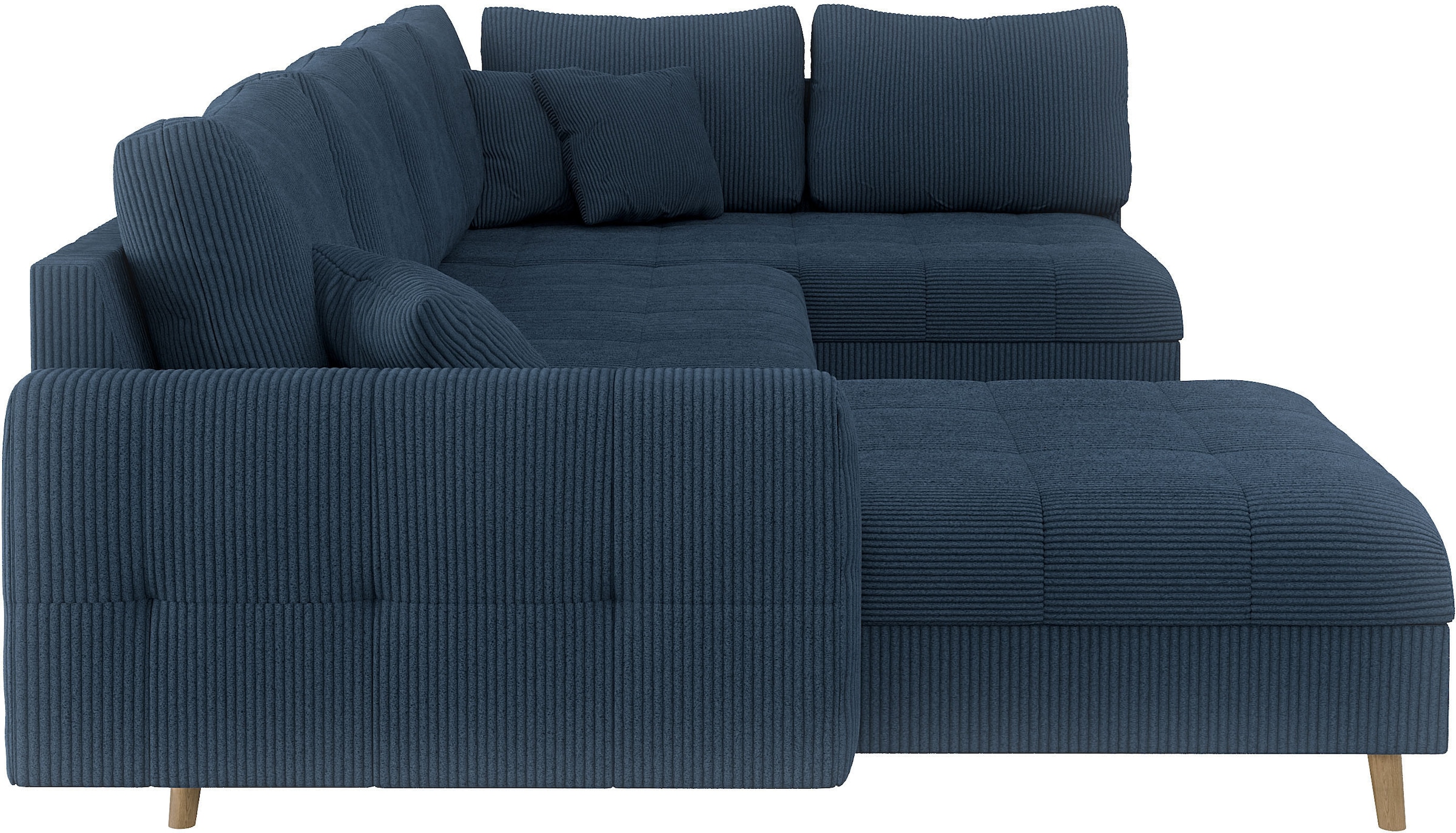 Home affaire Wohnlandschaft »CHARRE U-Form mit Ottomane, Masse B/T/H: 310/161/81 cm«, feine Steppung, lose Rücken- und Zierkissen, auch in Cord und Bouclé