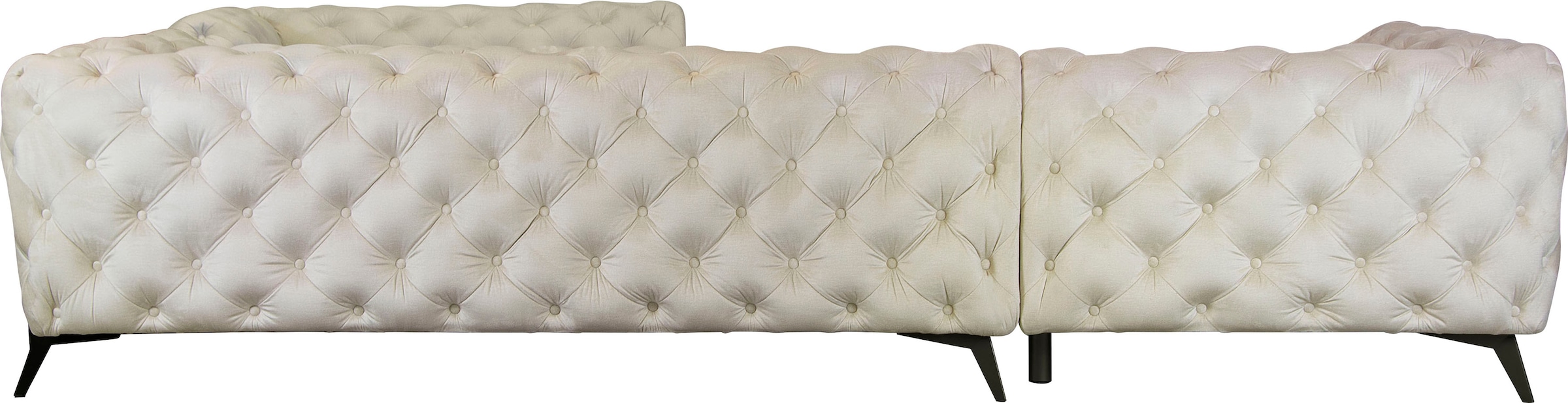 Home affaire Canapé Chesterfield »Amaury L-Form« grosses Ecksofa, Chesterfield-Optik, Breite 323 cm, Fussfarbe wählbar
