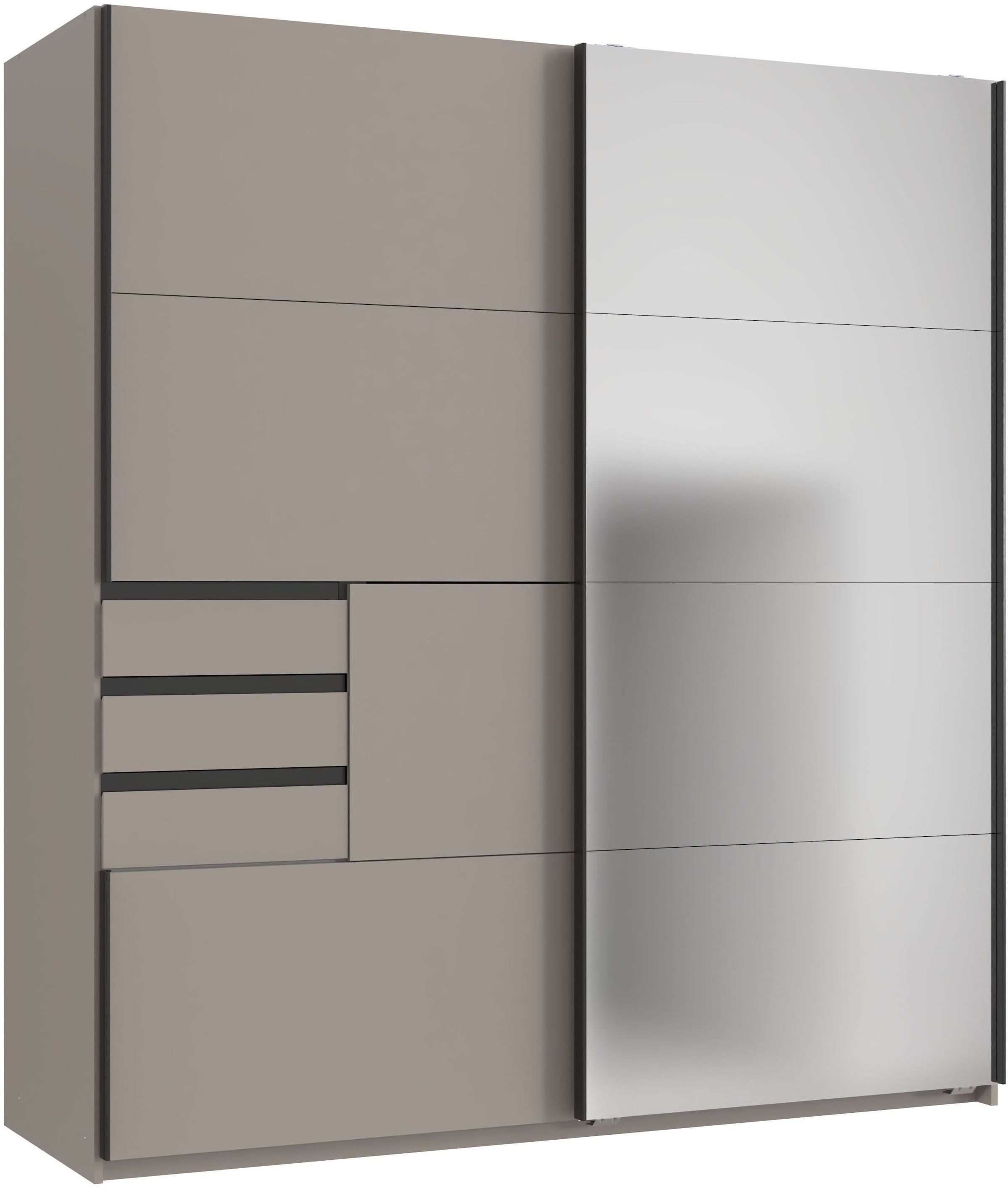 Image of Wimex Schwebetürenschrank "SAIGON in der Breite 180cm, Farbe: Saharagrau, 2-türig" inkl. Spiegel