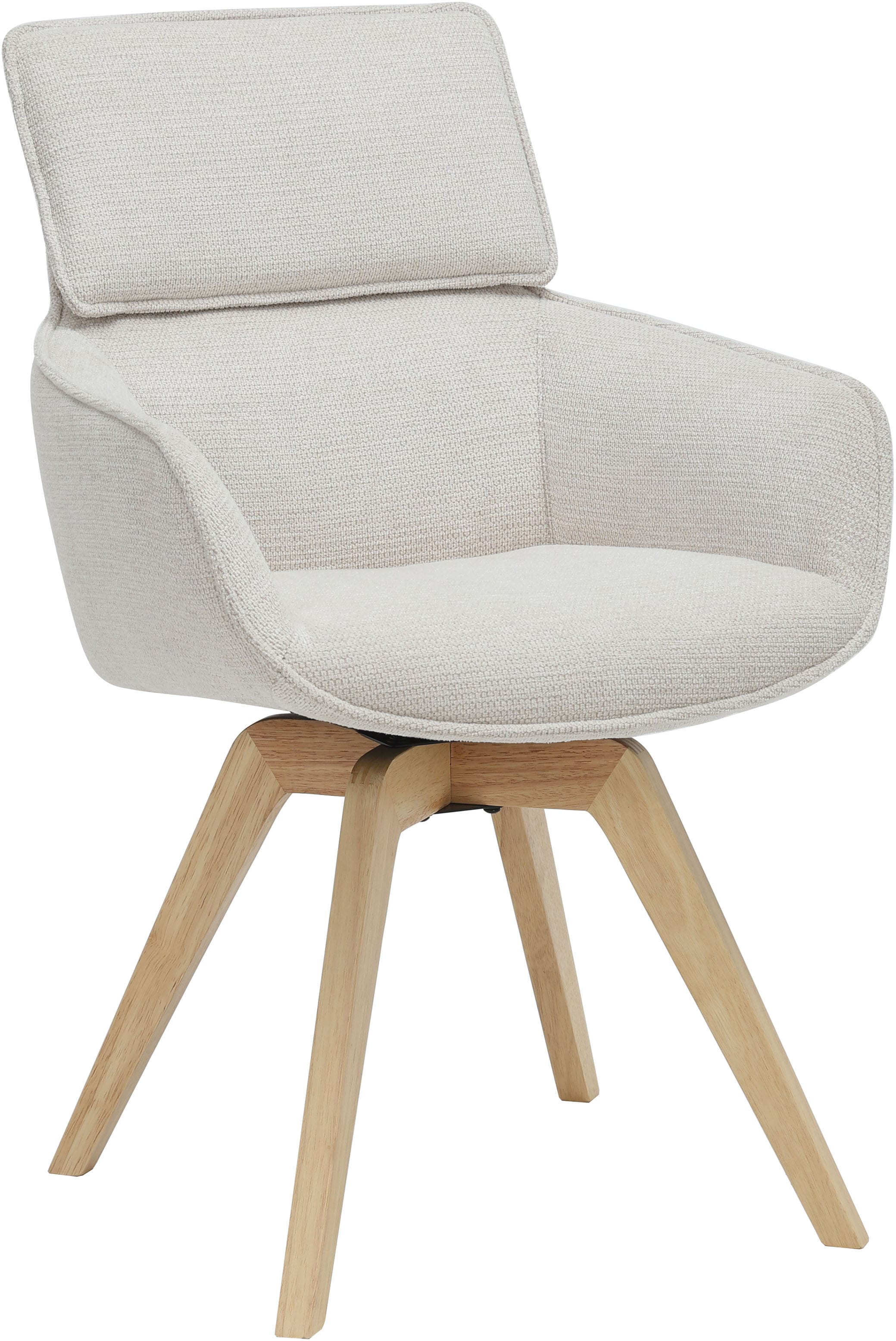 GOODproduct Chaise de salle à manger »Romilda« (Ensemble) 2 cuisrevêtement en tissu tissé facile d'entretien, structure métallique aspect bois
