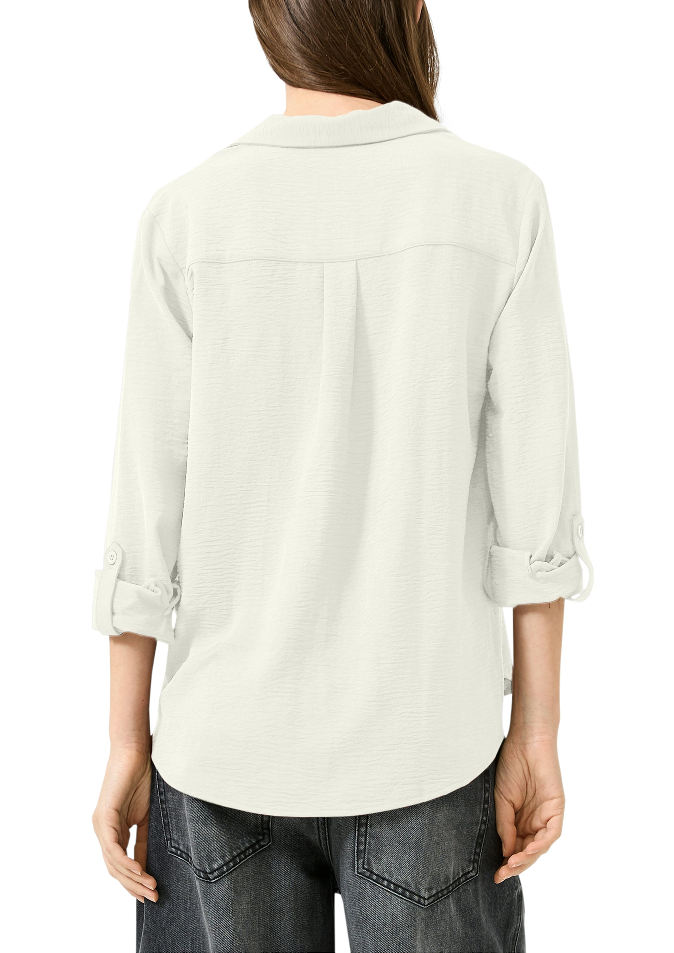 QS Blouse à manches longues mit Knopfleiste und Brusttaschen