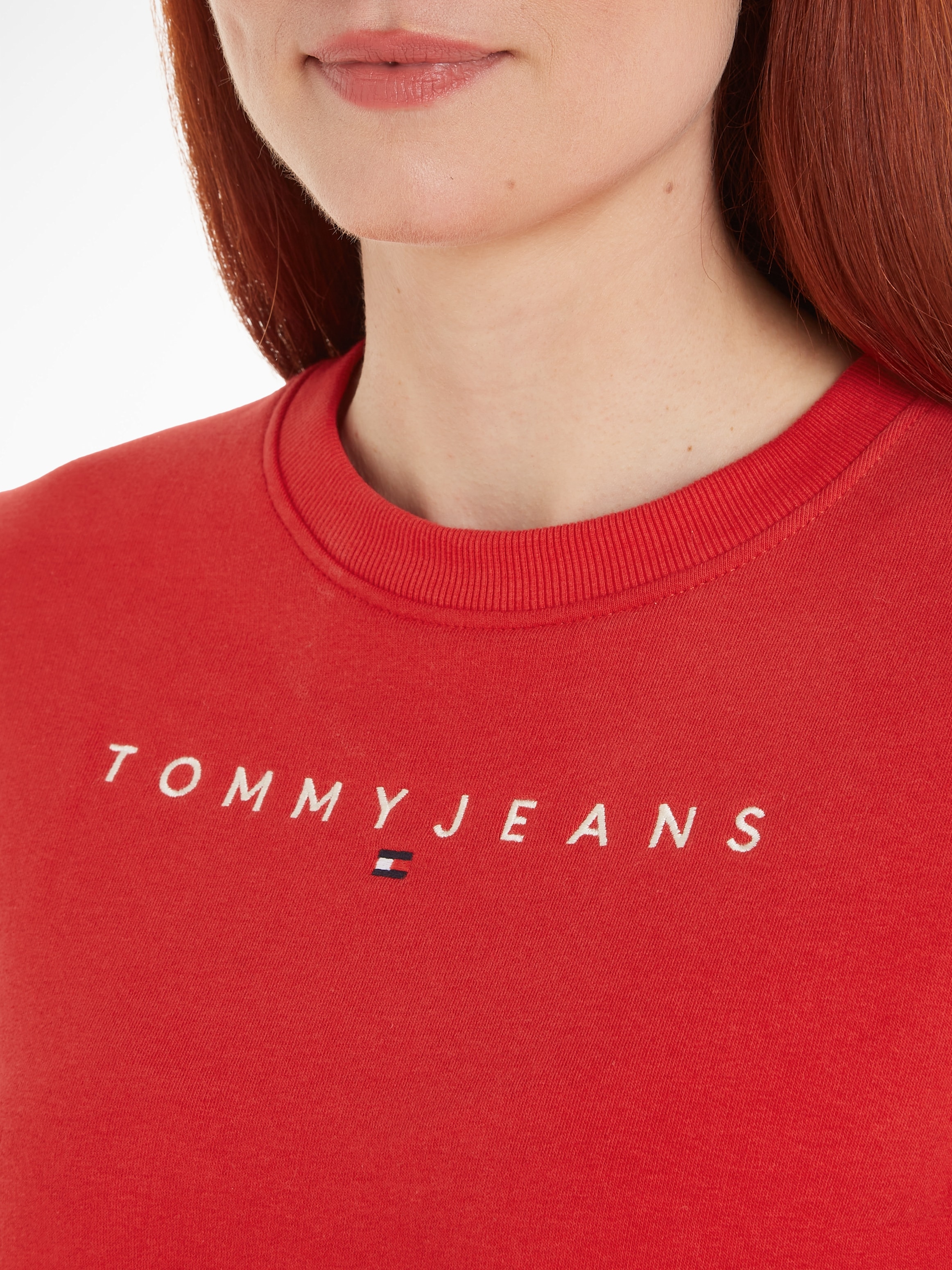 Tommy Jeans Curve Sweatshirt »TJW REG LINEAR CREW EXT«, in Grossen Grössen mit Logoschriftzug