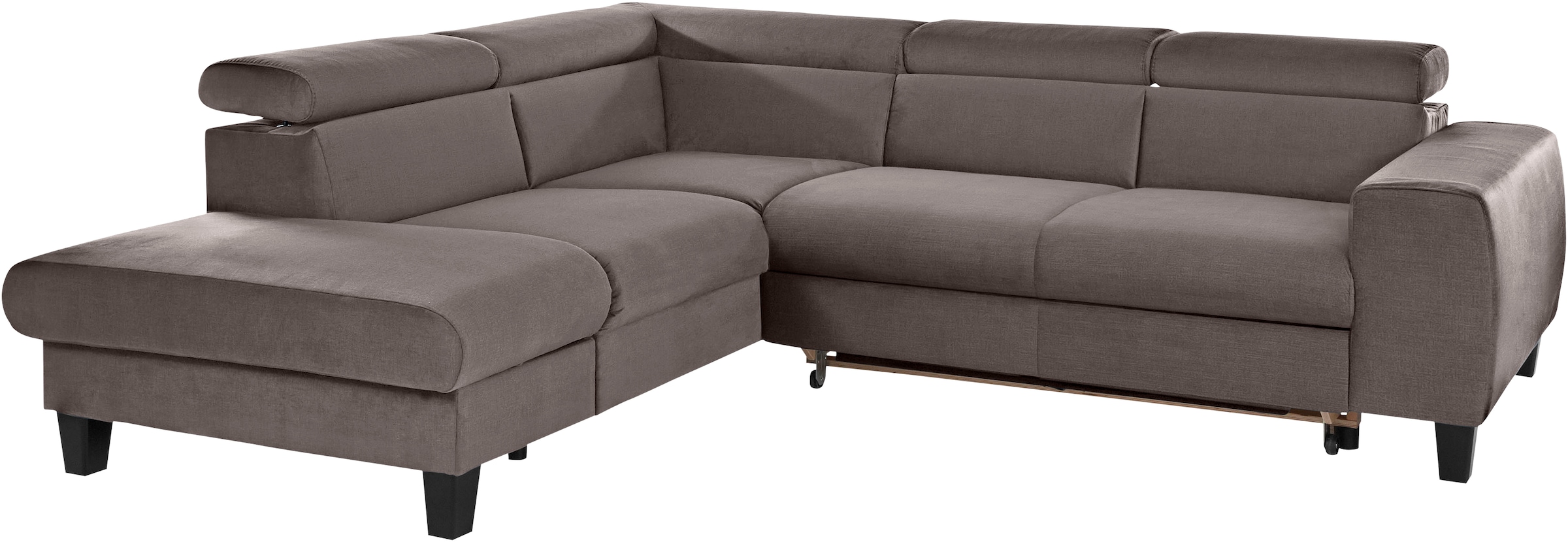 COTTA Ecksofa »Morven L-Form mit Kopfteilverstellung«, wahlweise mit Bettfunktion, Bettkasten & Wireless-Charger