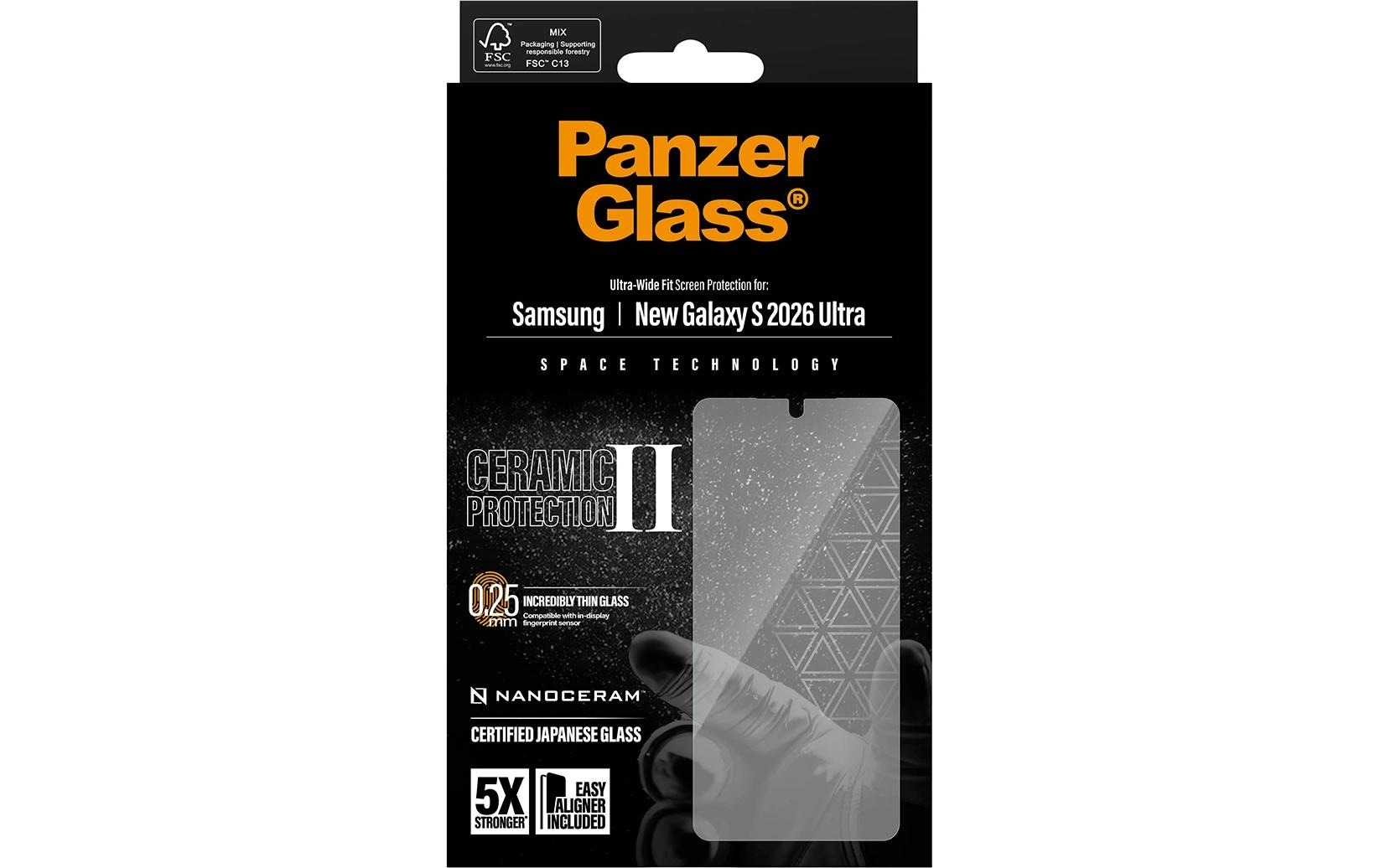 PanzerGlass Verre de protection d'écran »Ultra-Wide Fit Screen Protector« für Samsung Galaxy S26 Ultra Displayschutzfolie, Schutzfolie, Bildschirmschutz, kratz- & stossfest