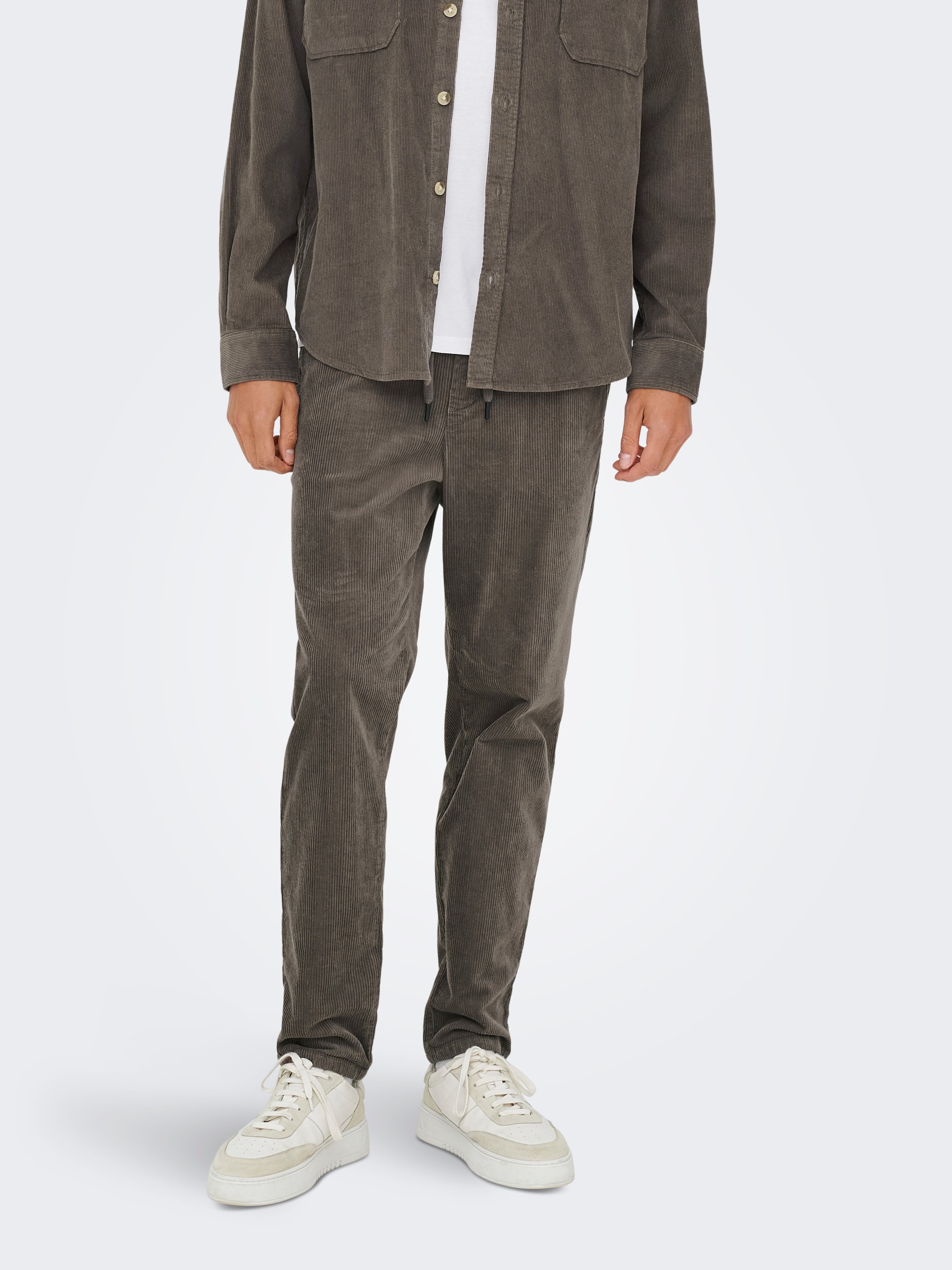 Image of ONLY & SONS Cordschlupfhose "ONSLINUS TAP CORDUROY 0185 PANT NOOS" Baumwollmischung, regular fit