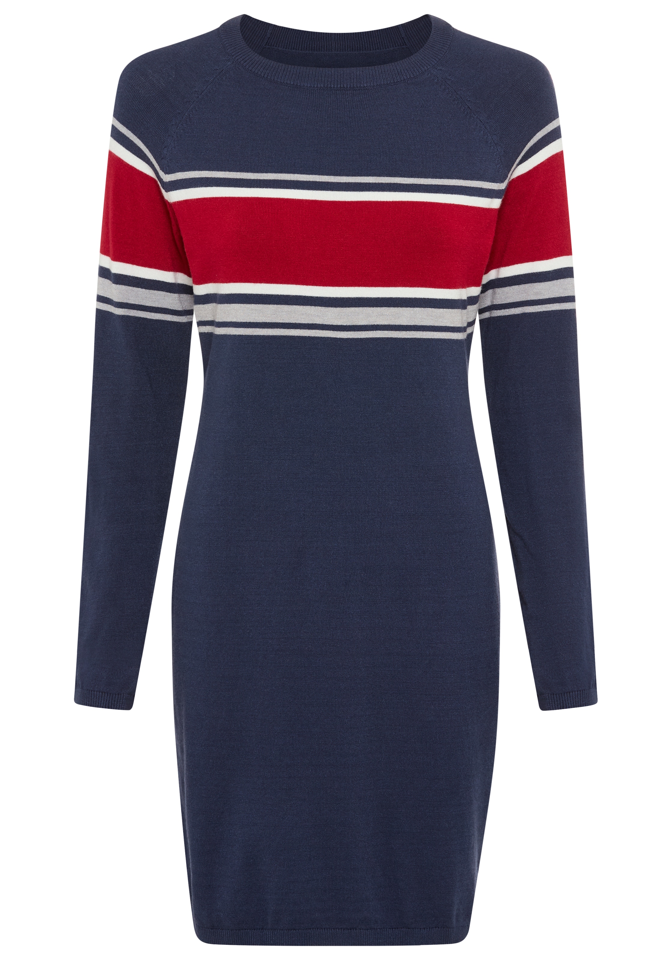 Laura Scott Strickkleid Ohne Taschen in figurnaher Form mit Zierstreifen