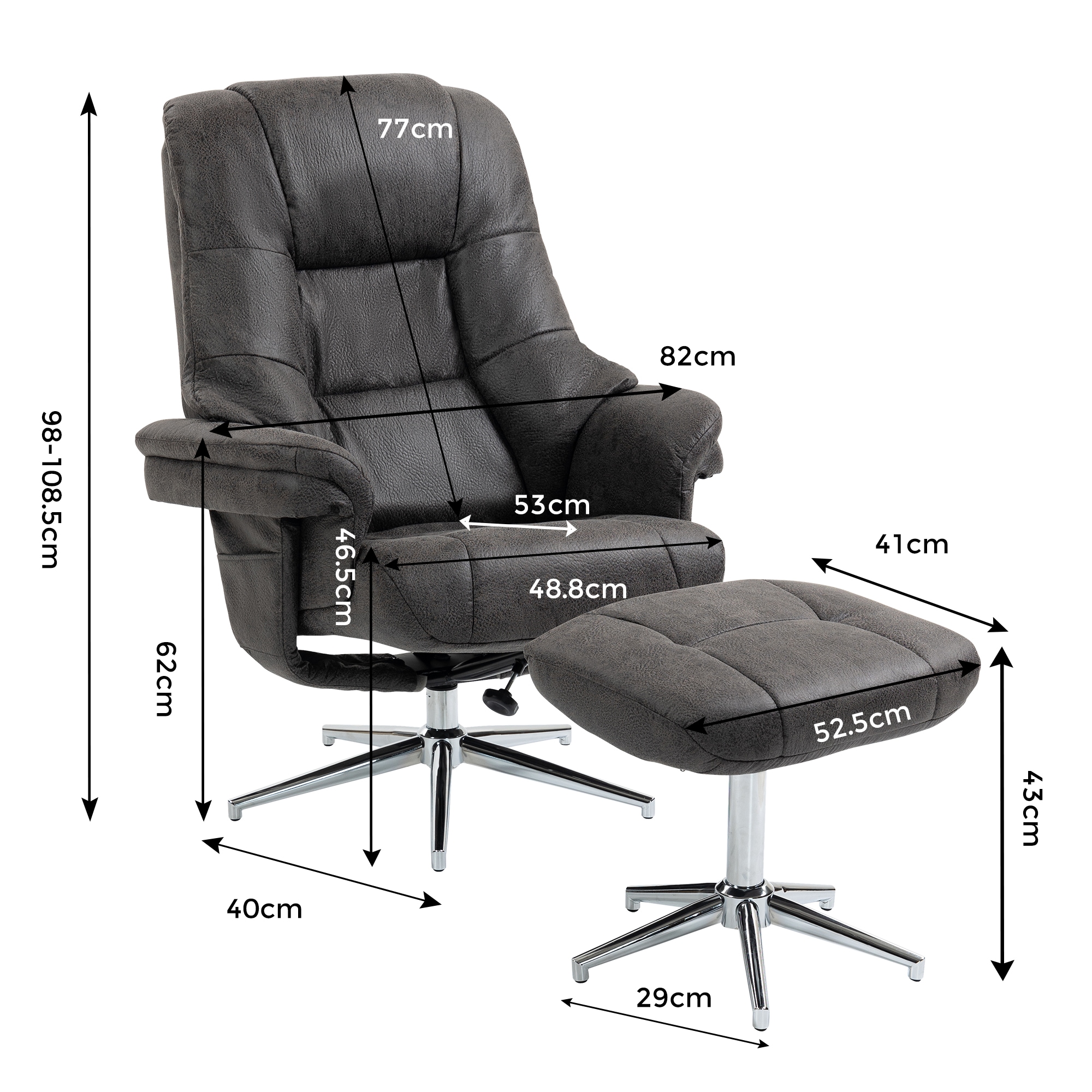 Duo Collection Fauteuil TV »Burnaby« avec tabouret et fonction relax, pivotant à 360 degrés