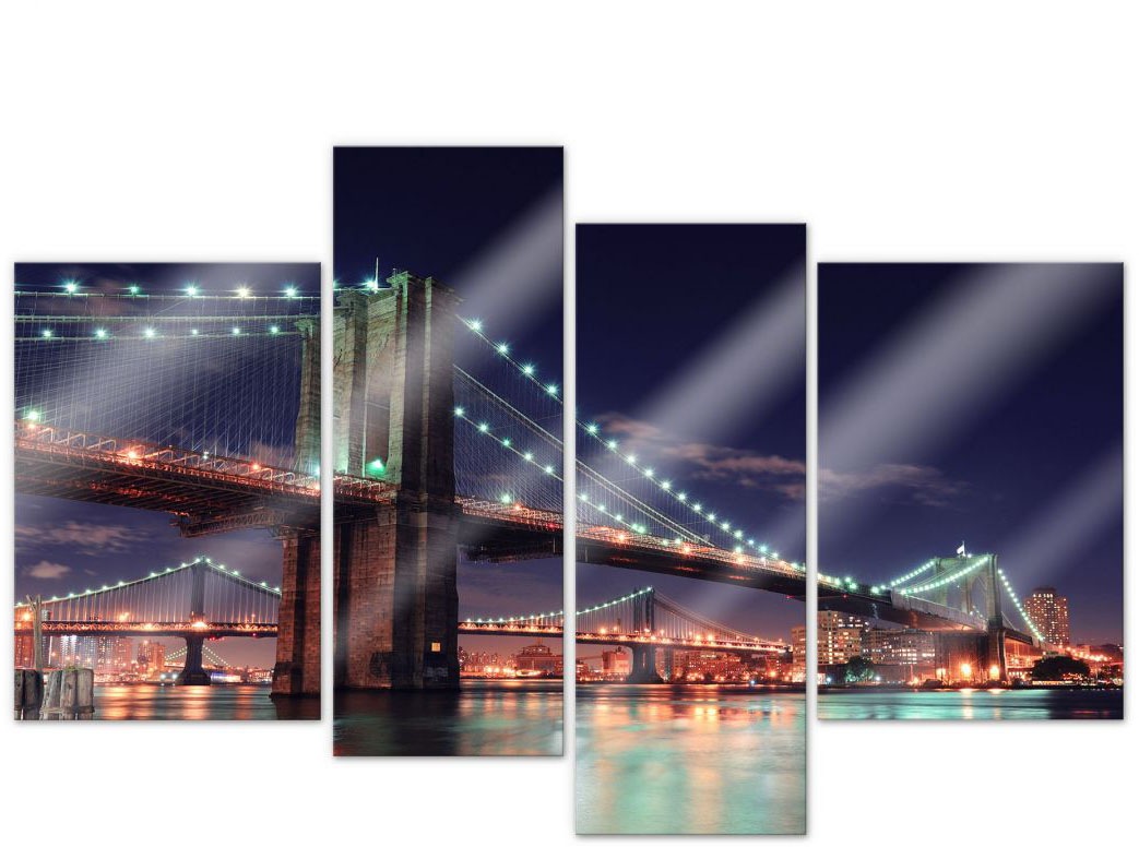Image of Wall-Art Mehrteilige Bilder »Nacht in Manhattan (4-teilig)«, (Set, 4 St.) bei Ackermann Versand Schweiz
