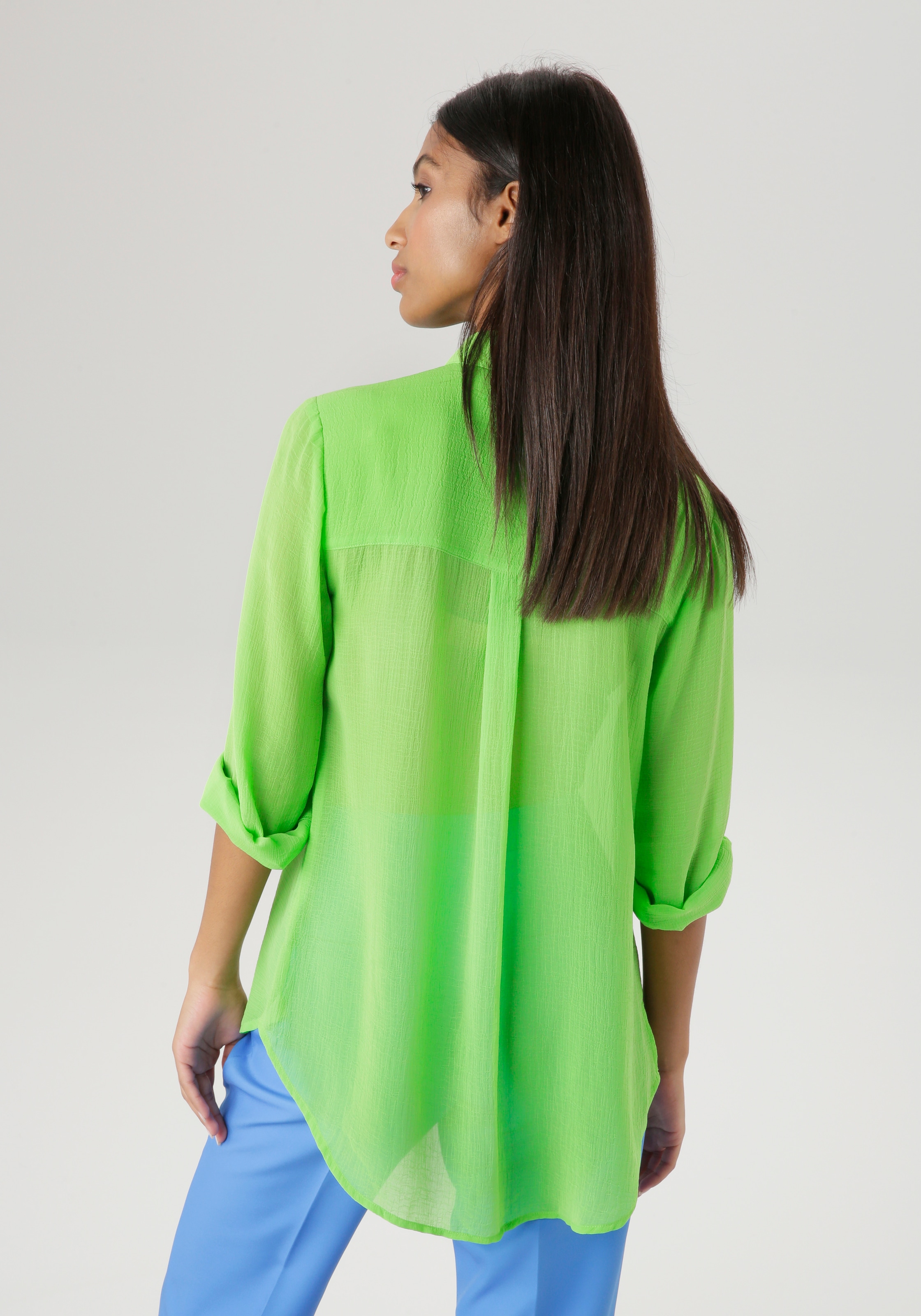 Aniston SELECTED Hemdbluse, aus transparentem Chiffon mit Strukturmuster - NEUE KOLLEKTION