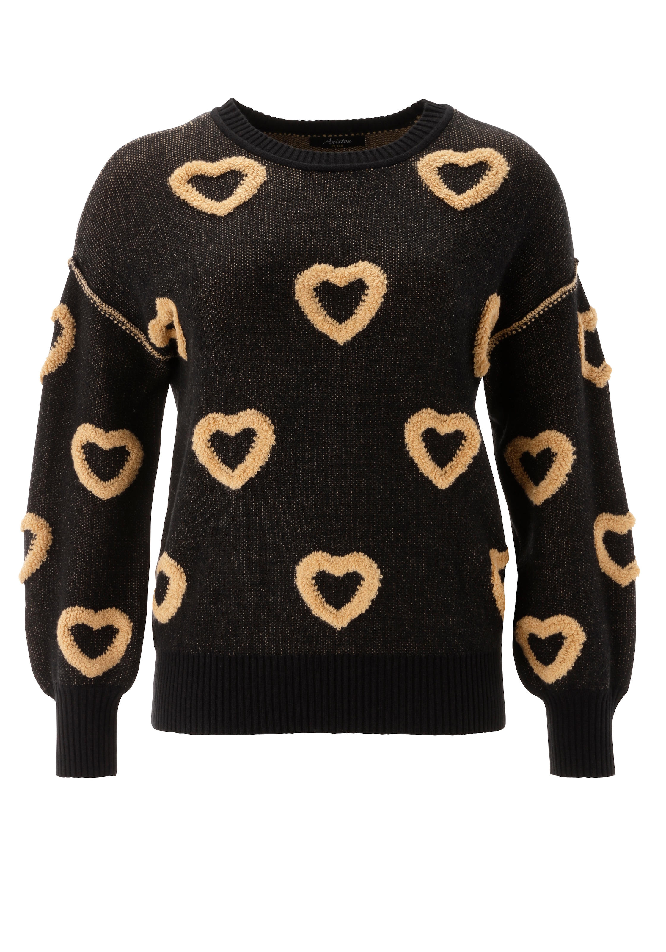 Aniston PLUS Strickpullover mit aufgestrickten Herzen