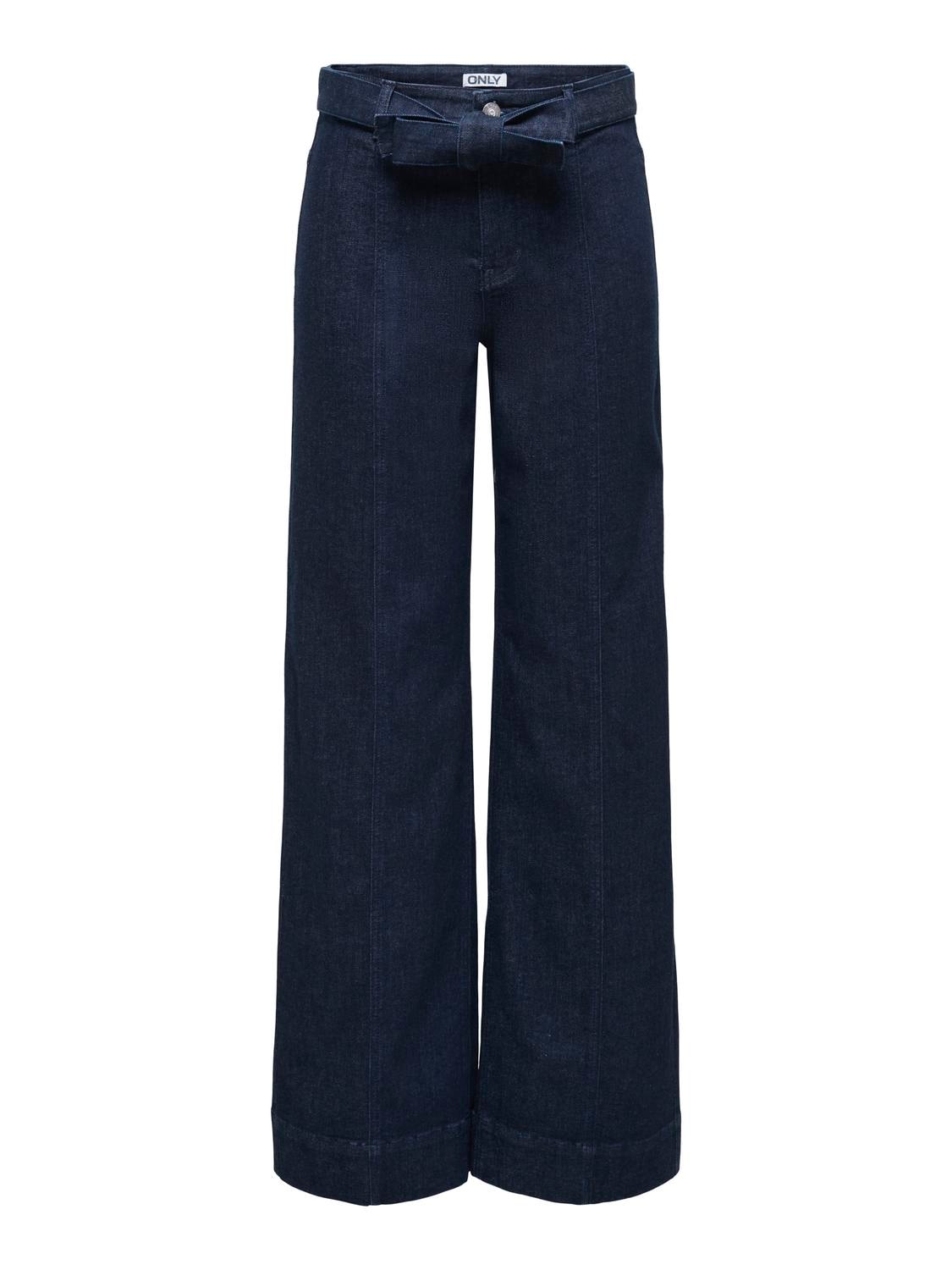 ONLY Jeans taille haute »ONLMADISON BLUSH HW WID BELT DNM GUA579« mélange de matières, taille haute, coupe large