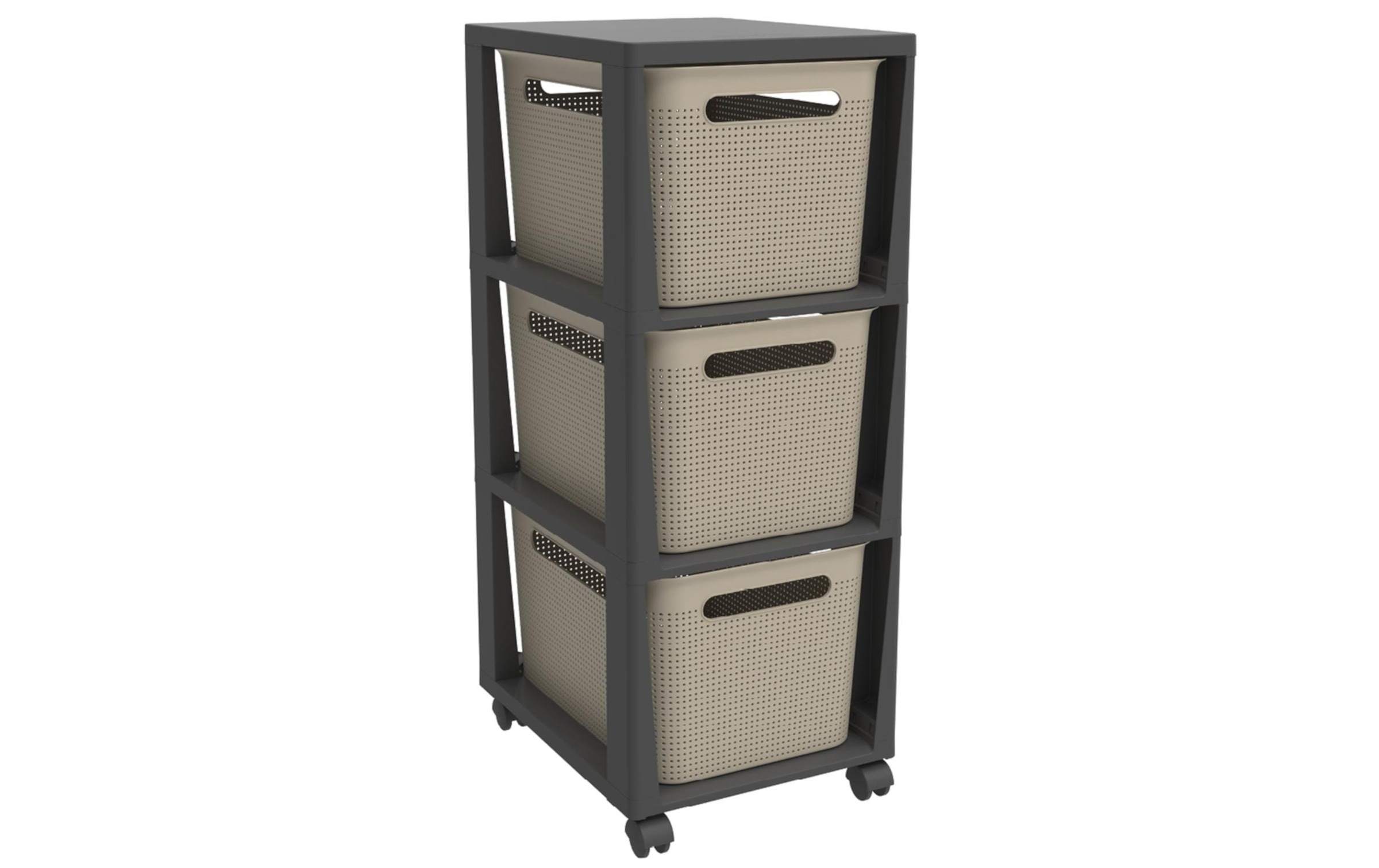 Image of ROTHO Aufbewahrungsbox "Tower 3 x 16 l BRISEN mit Rollen"