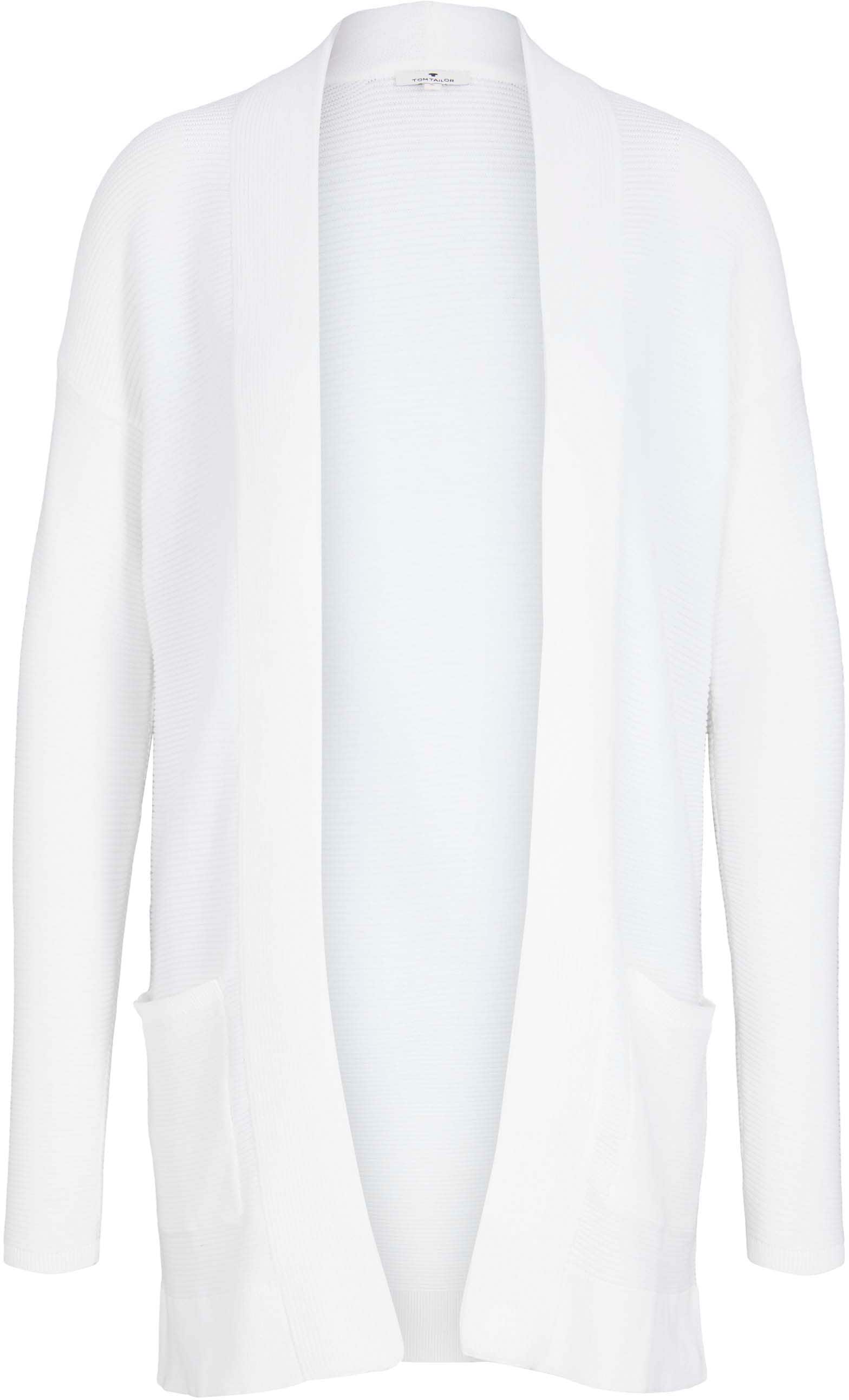 TOM TAILOR Cardigan long aus Rippstrick mit aufgesetzten Taschen