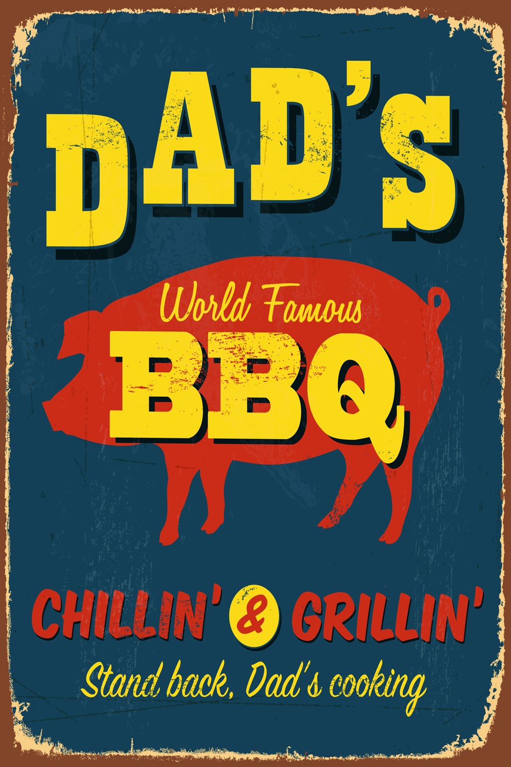 Image of queence Metallbild "DADS BBQ" Getränke Schriftzug Schriftzüge Sprüche Sprüche & Texte Tiere Stahlschild, Blechschild, Sprüche, Texte, witzig, Bier, Grill