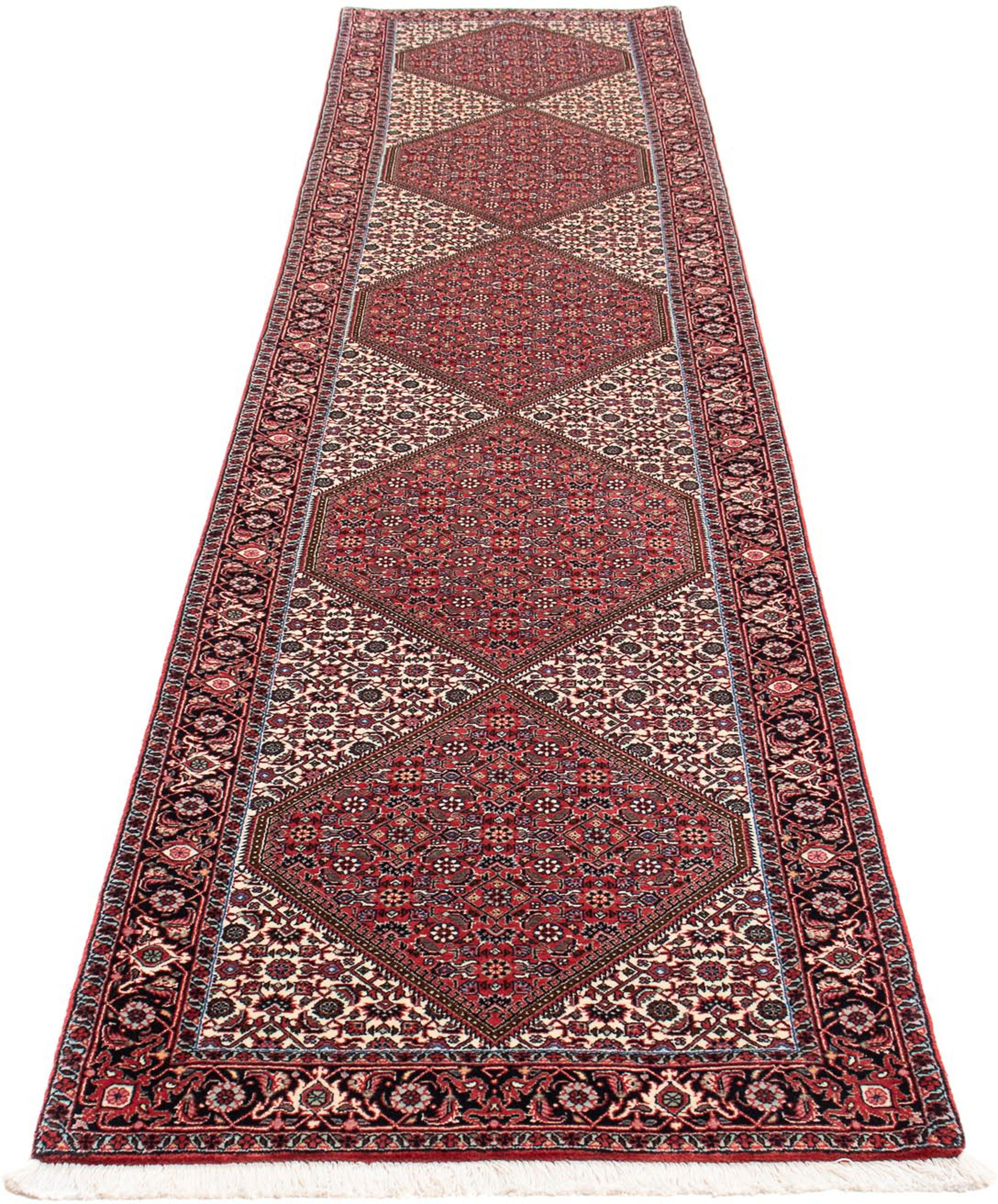 Image of morgenland Orientteppich »Perser - Bidjar - 403 x 86 cm - dunkelrot«, rechteckig, 15 mm Höhe, Wohnzimmer, Handgeknüpft, Einzelstück mit Zertifikat bei Ackermann Versand Schweiz