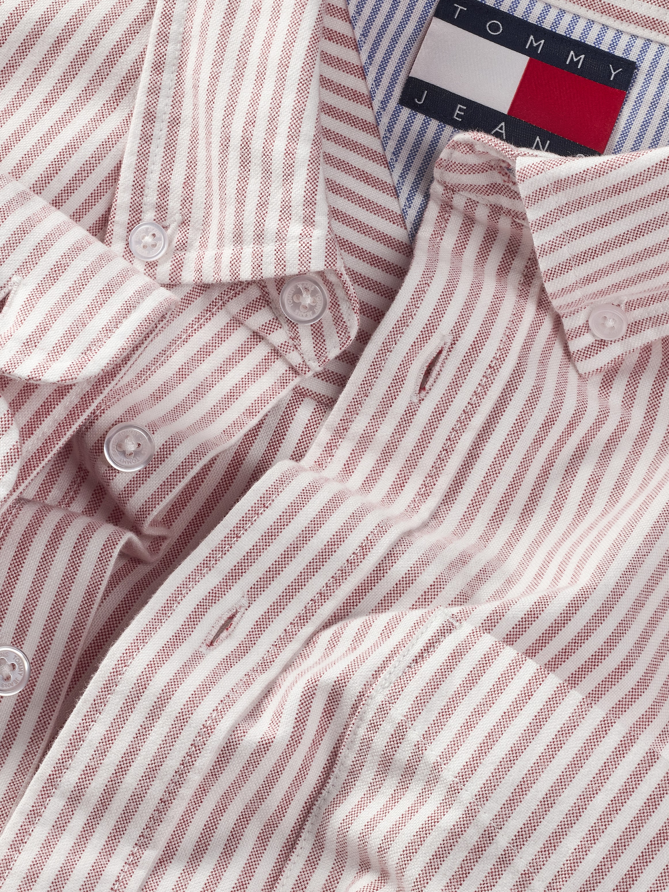 Tommy Jeans Langarmhemd »TJM STRIPE OXFORD SHIRT EXT«, mit Logostickerei